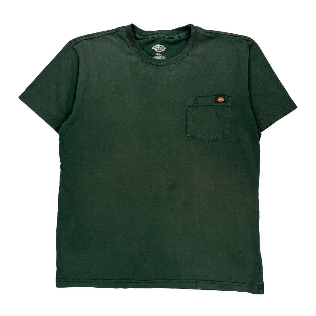 Pocket On Chest Dickies T-Shirt - XL Green Cotton Refurbished - Thrifted (note: this is a term often used to describe second- refurbished available on Cerqular