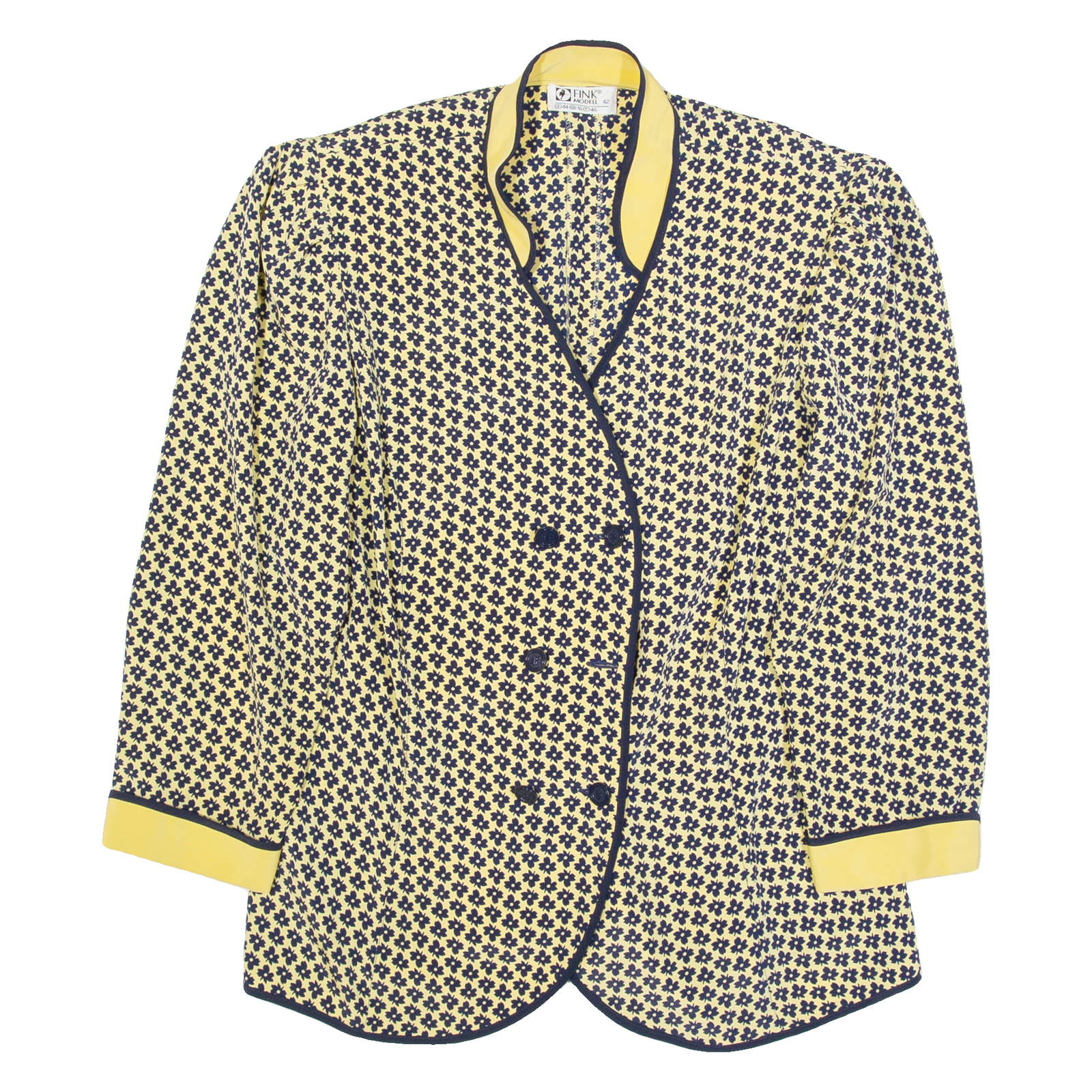 FINK MODEL Womens Printed Shirt Yellow Collared 3/4 Sleeve Floral M Refurbished - N/A refurbished available on Cerqular
