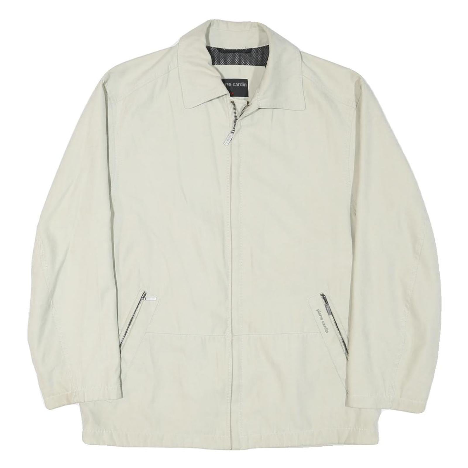 PIERRE CARDIN Mens Cream Zip Jacket M Polyester Blend Plain Casual Lightweight Refurbished - N/A refurbished available on Cerqular