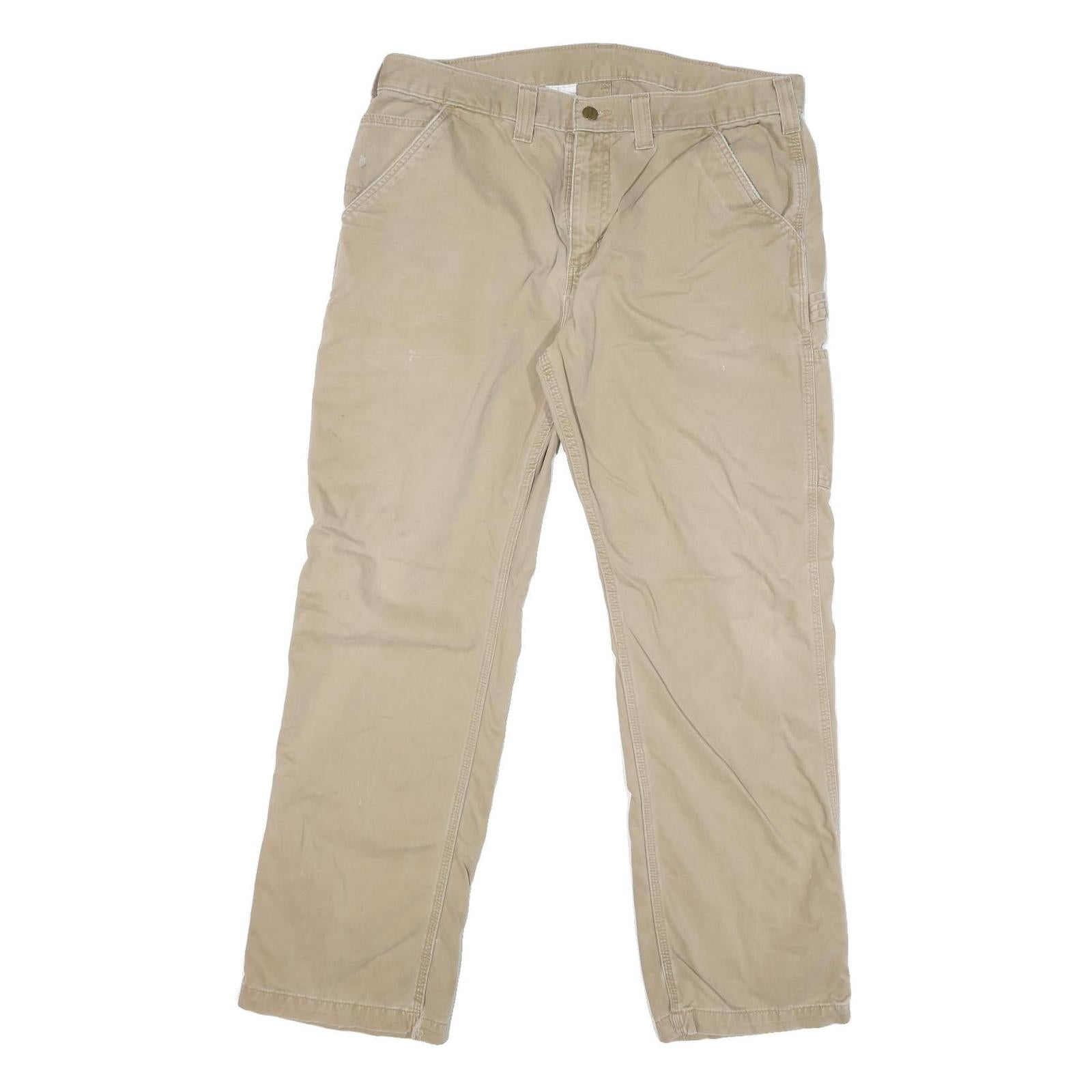 CARHARTT Mens Cotton Blend Beige Workwear Regular Straight Trousers W38 L31 Refurbished - N/A refurbished available on Cerqular