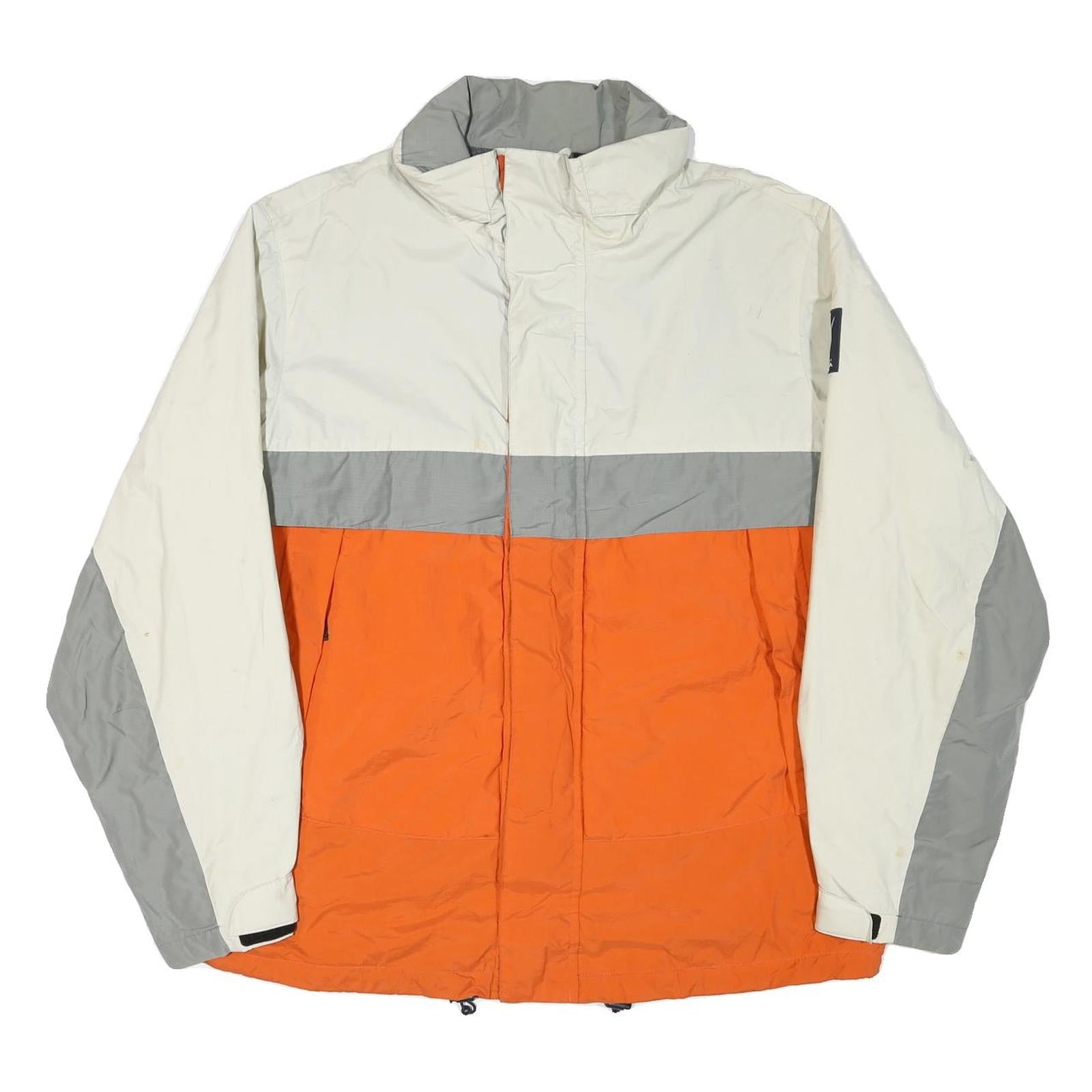 NAUTICA Mens White & Grey & Orange Colourblock Zip Jacket XL Polyester Blend Refurbished - N/A refurbished available on Cerqular