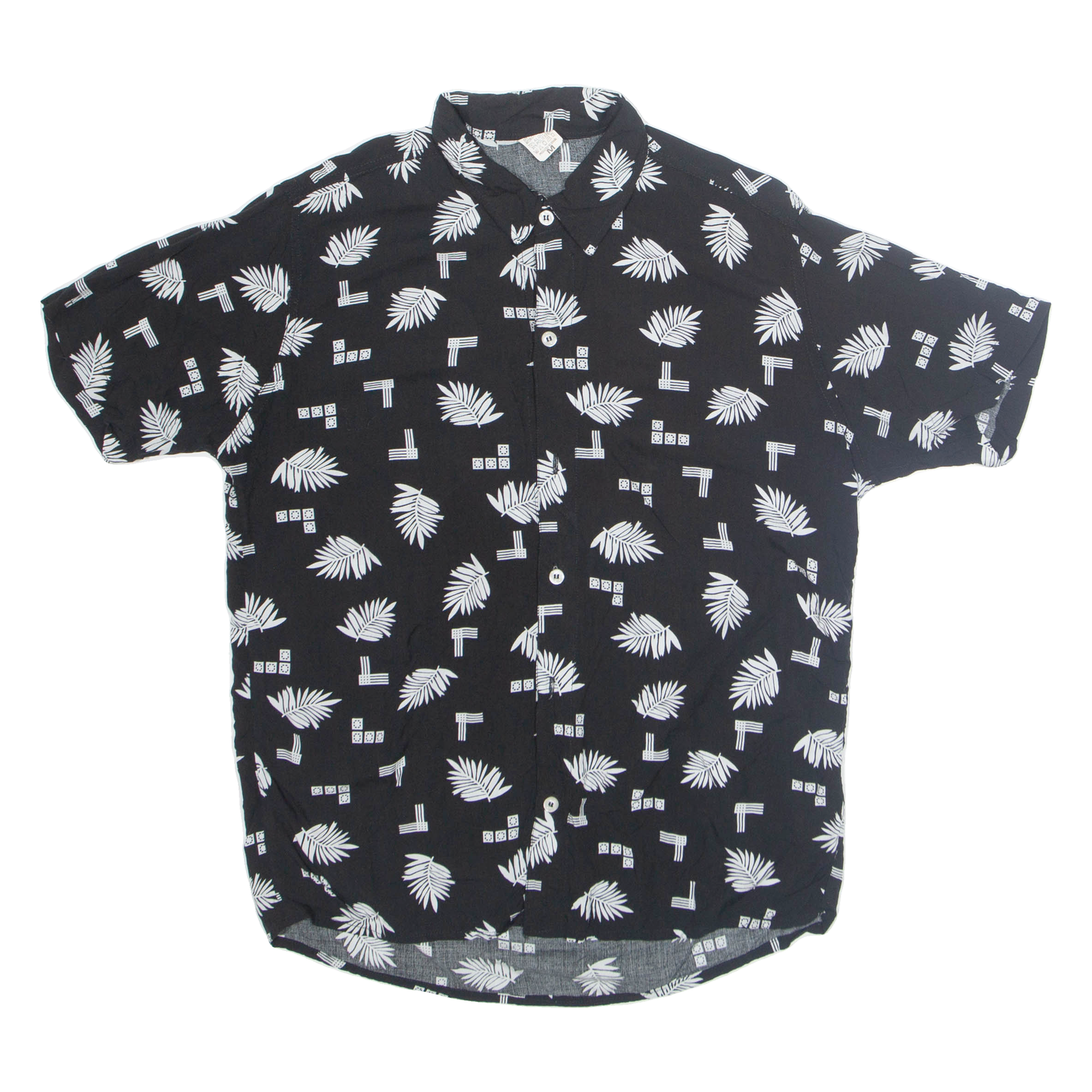 FERNANDO CONFECCOES Mens Hawaiian Shirt Black Floral M Refurbished - N/A refurbished available on Cerqular