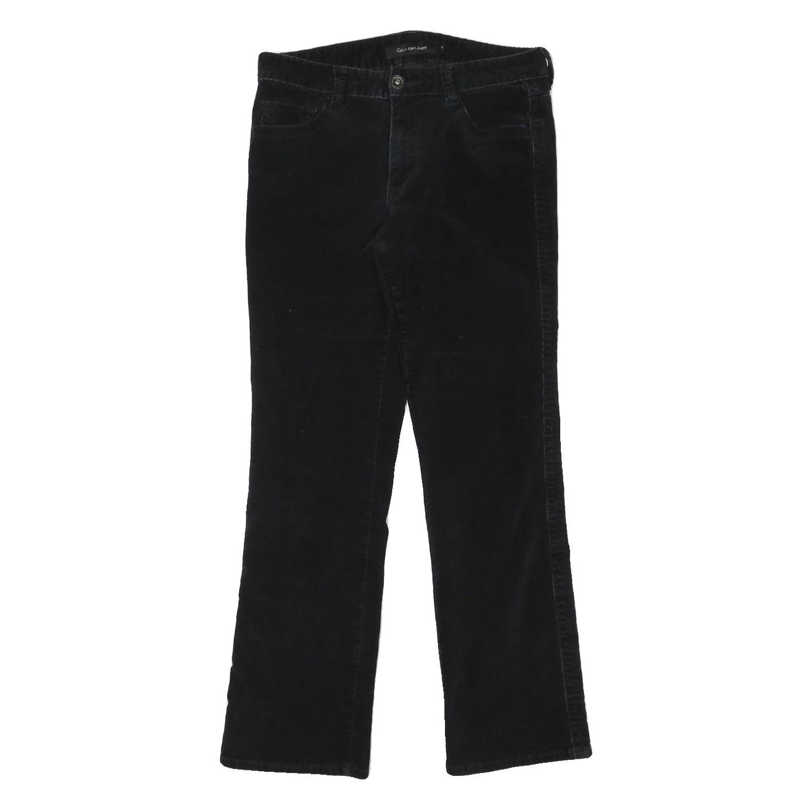 CALVIN KLEIN JEANS Womens Black Regular Straight Trousers W31 L30 Cotton Blend Refurbished - N/A refurbished available on Cerqular