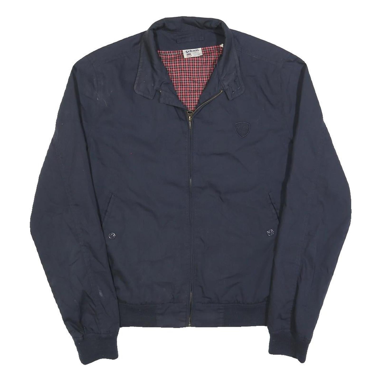 Buy SCHOTT Mens Navy Blue Harrington Jacket M Cotton Blend Zip Plain Classic Casual Refurbished - $102.69 SCHOTT Mens Navy Blue Harrington Jacket M Cotton Blend Zip Plain Classic Casual Refurbished - N/A refurbished available on Cerqular