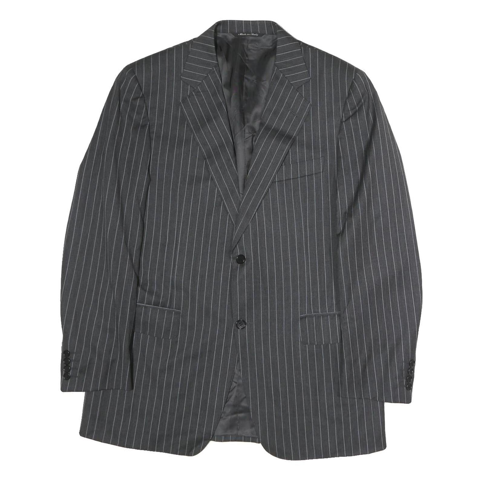CANALI Mens Grey Pinstripe Classic Jacket M Cotton Button Formal Workwear Refurbished - N/A refurbished available on Cerqular