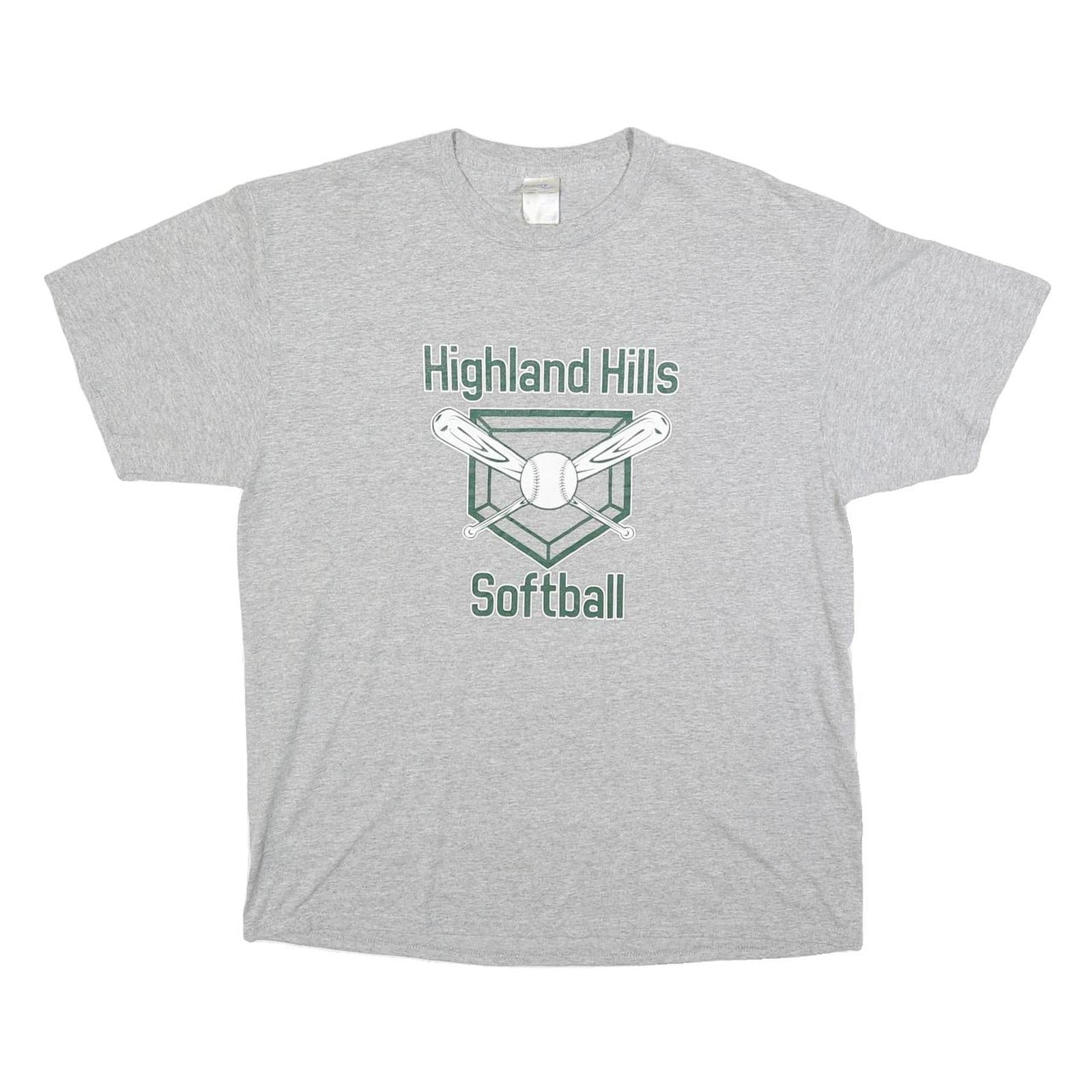 PORT & COMPANY Mens Grey Highland Hills Softball Graphic T-Shirt L Short Sleeve Refurbished - N/A refurbished available on Cerqular