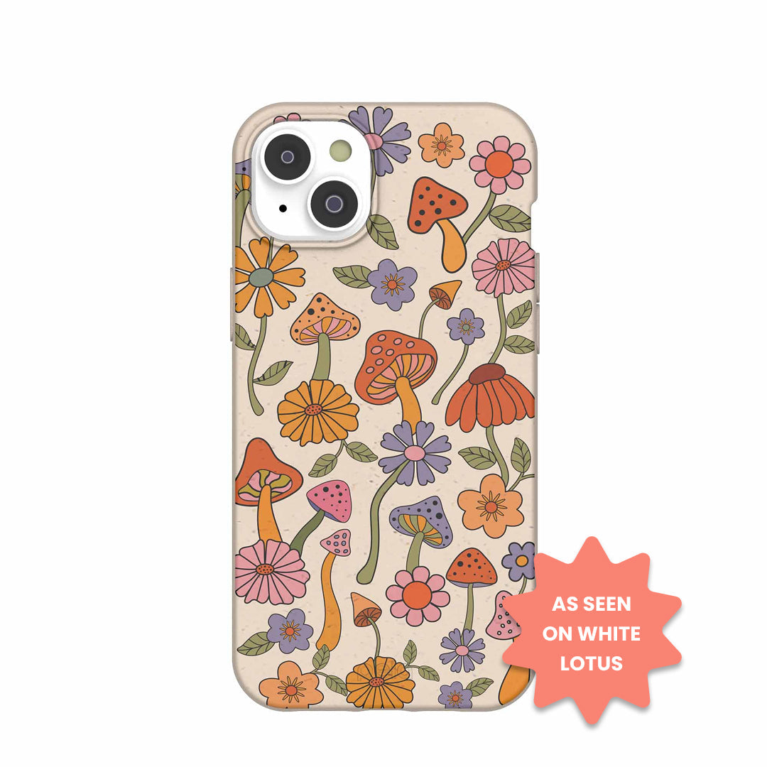 Seashell Shrooms and Blooms iPhone 14 Plus Case Refurbished - Pela Case refurbished available on Cerqular