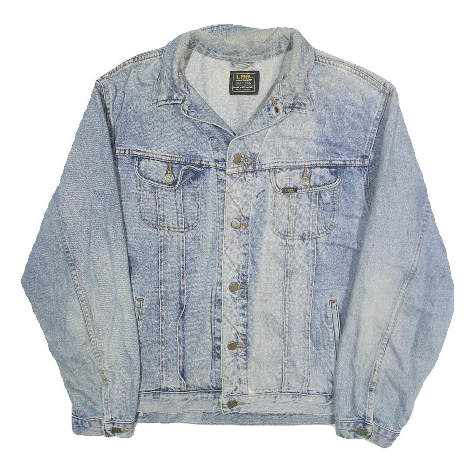 LEE Mens Blue Cotton Denim Jacket 2XL Button Closure Classic Fit Casual Wear Refurbished - N/A refurbished available on Cerqular