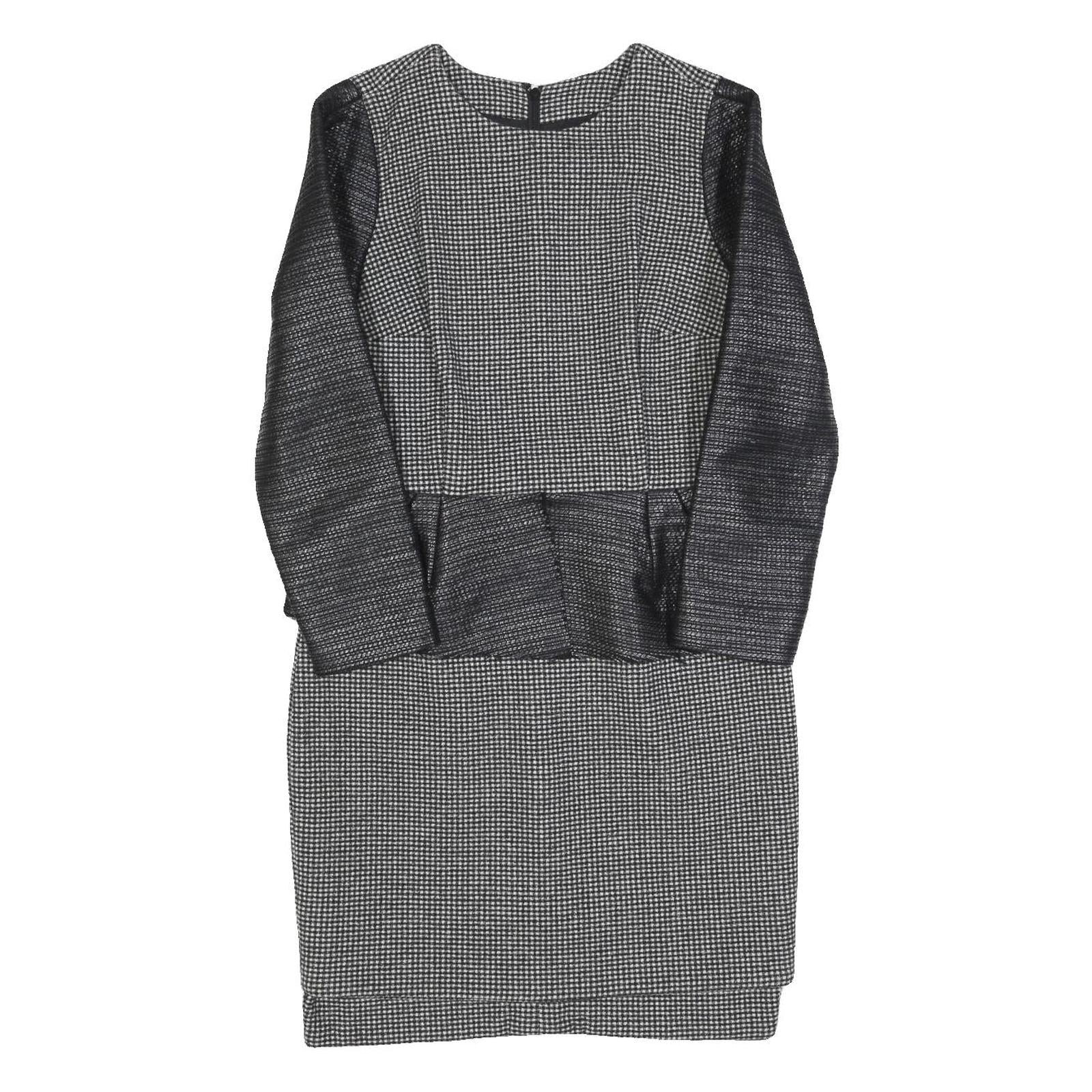 ELLERY Womens Black Grey Wool Sheath Dress Long Sleeve UK 10 Peplum Detail Refurbished - N/A refurbished available on Cerqular