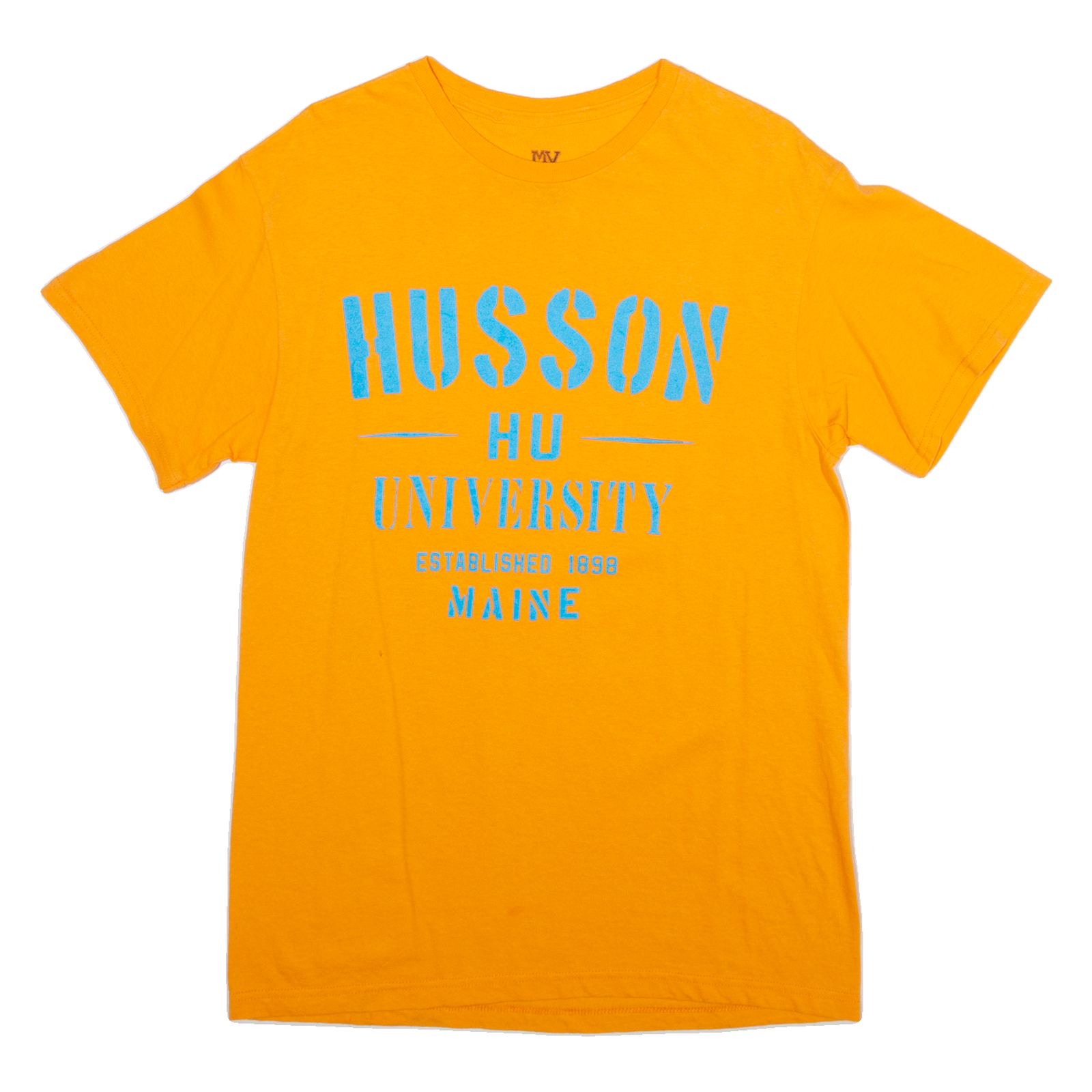 MV SPORT Husson University Mens T-Shirt Orange USA M Refurbished - N/A refurbished available on Cerqular