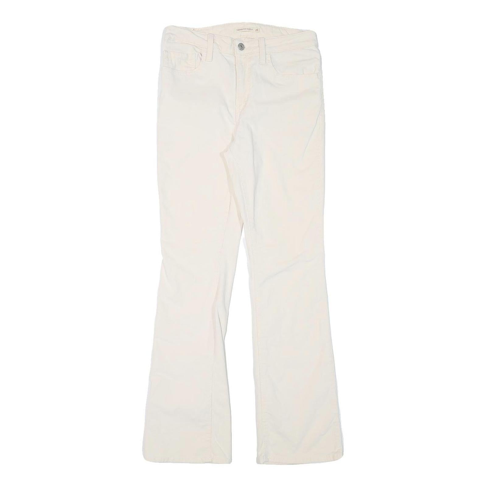 LEVI'S Womens Slim White Cotton Blend Slim Trousers W28 L30 Stylish Fit Refurbished - N/A refurbished available on Cerqular