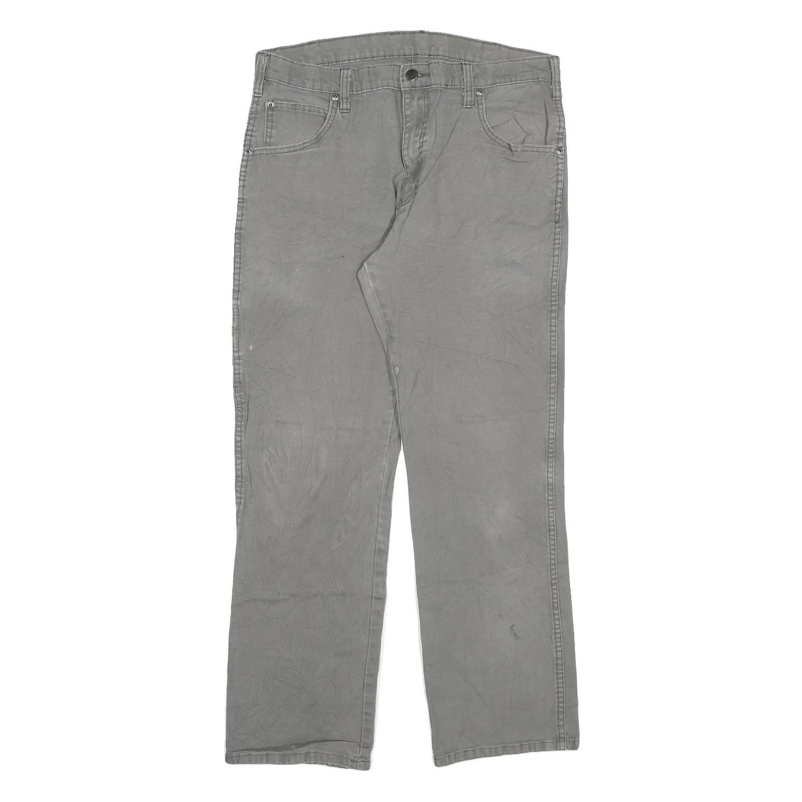 DICKIES Mens Regular Grey Cotton Blend Denim Jeans W34 L30 Workwear Straight Zip Refurbished - N/A refurbished available on Cerqular