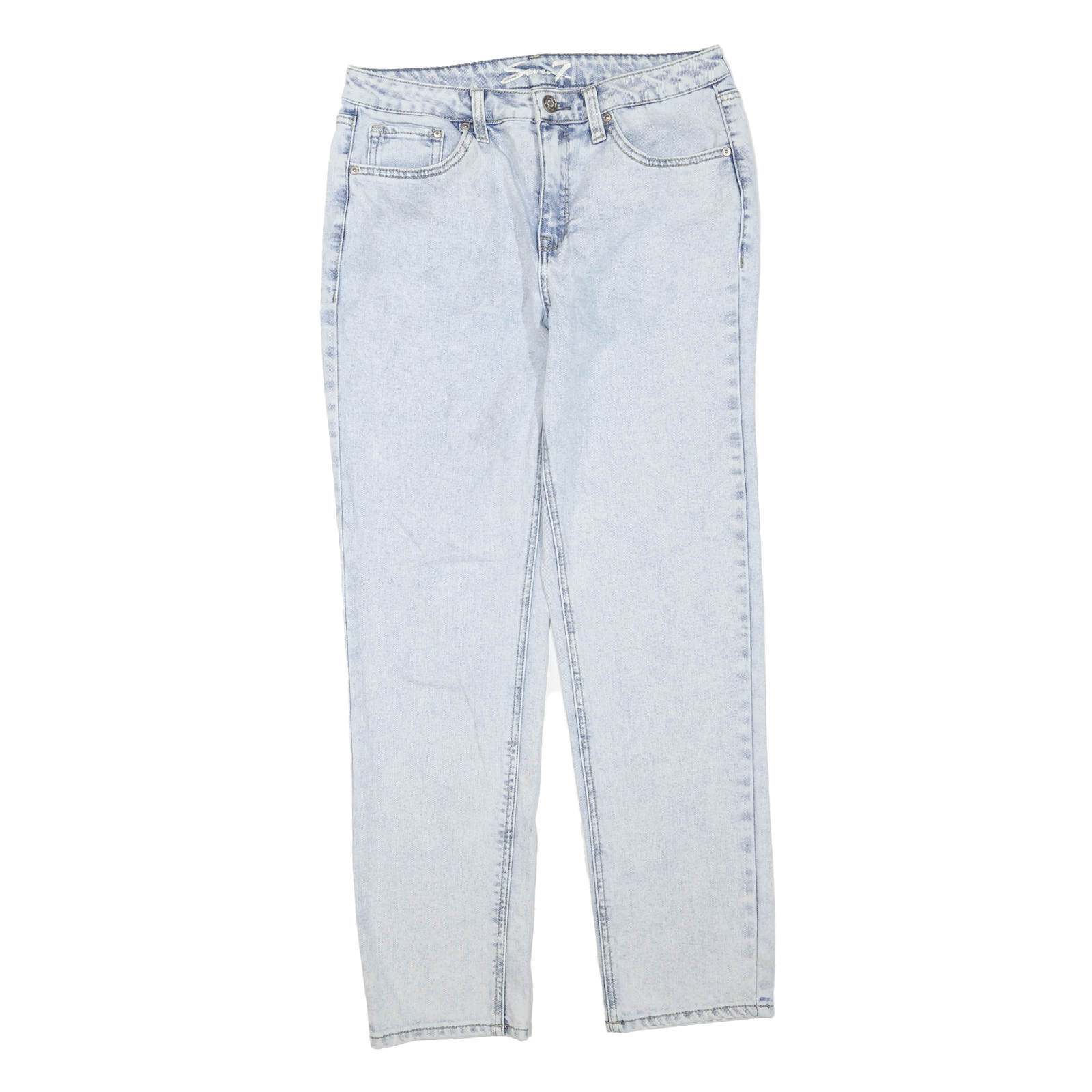 SEVEN Womens Regular Fit Straight Leg Denim Light Wash W28 L29 Classic Zip Jeans Refurbished - N/A refurbished available on Cerqular