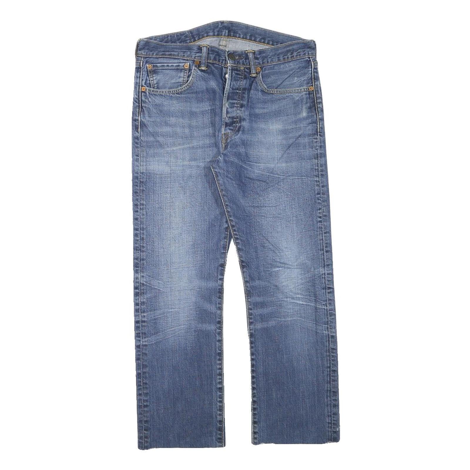 LEVI'S 501 Mens Jeans Blue Regular Straight Denim Medium W31 L25 Classic Cotton Refurbished - N/A refurbished available on Cerqular