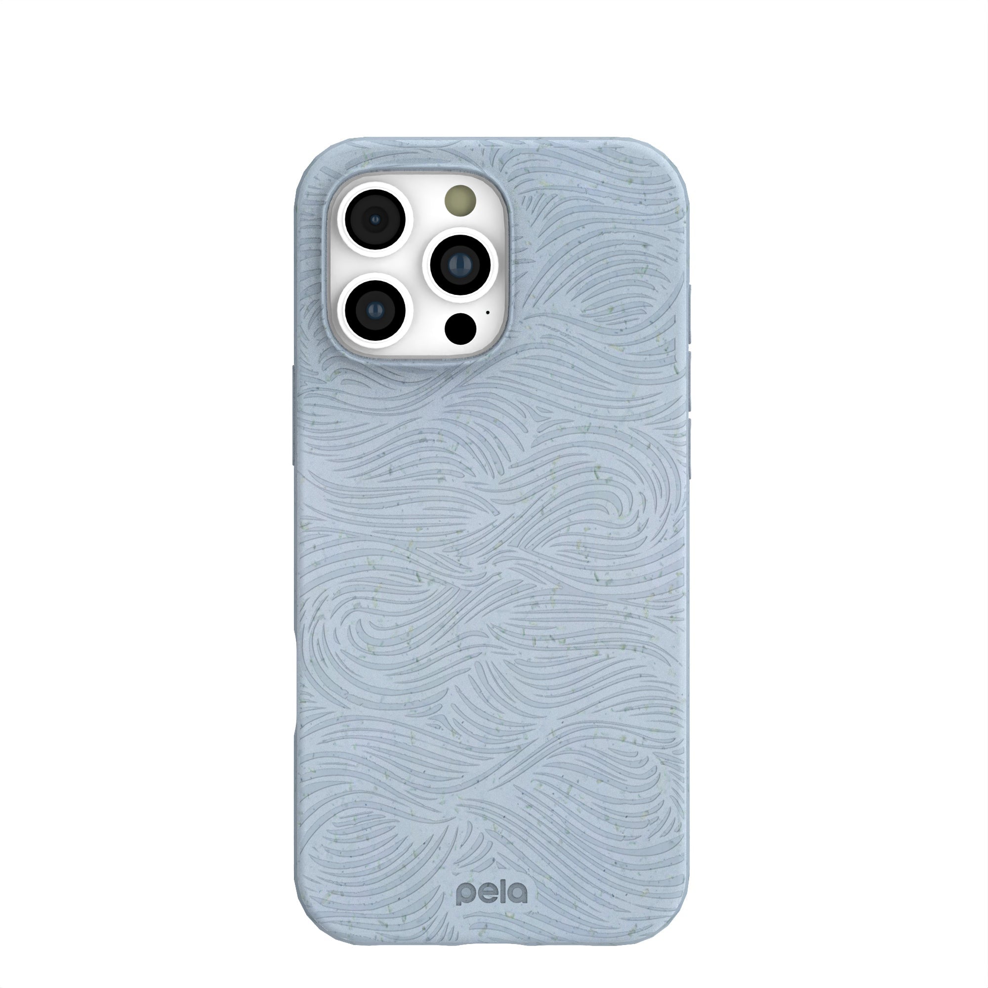 Powder Blue Ebb and Flow iPhone 16 Pro Max Case Refurbished - Pela Case refurbished available on Cerqular