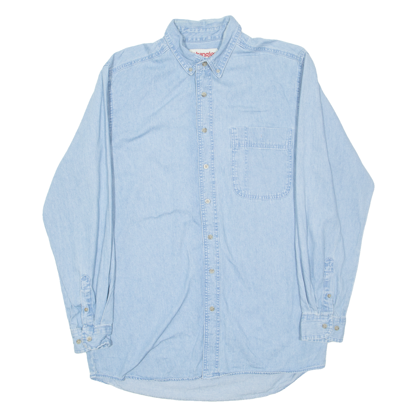 WRANGLER Mens Denim Shirt Blue Long Sleeve L Refurbished - N/A refurbished available on Cerqular