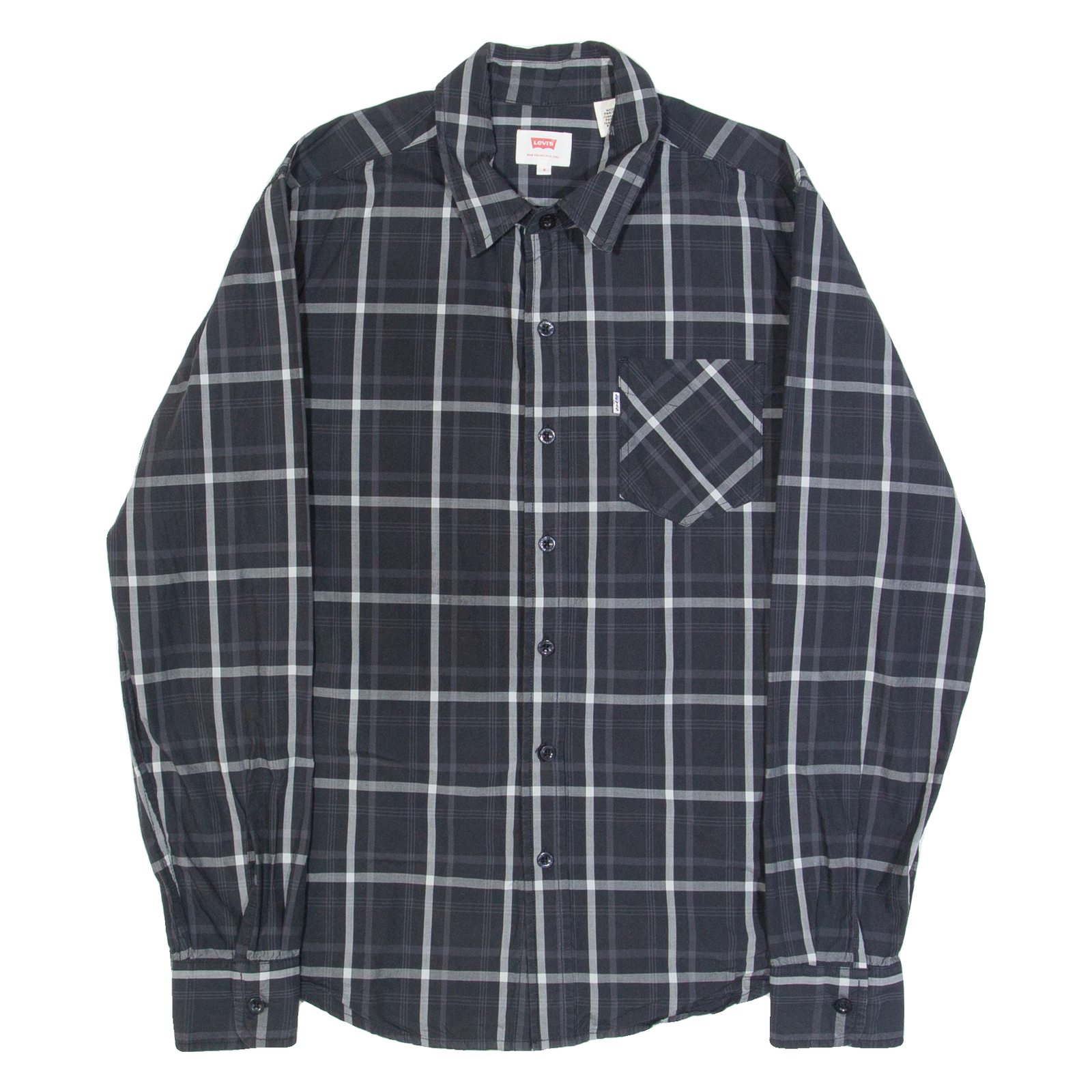 LEVI'S Mens Shirt Black Check Long Sleeve S Refurbished - N/A refurbished available on Cerqular