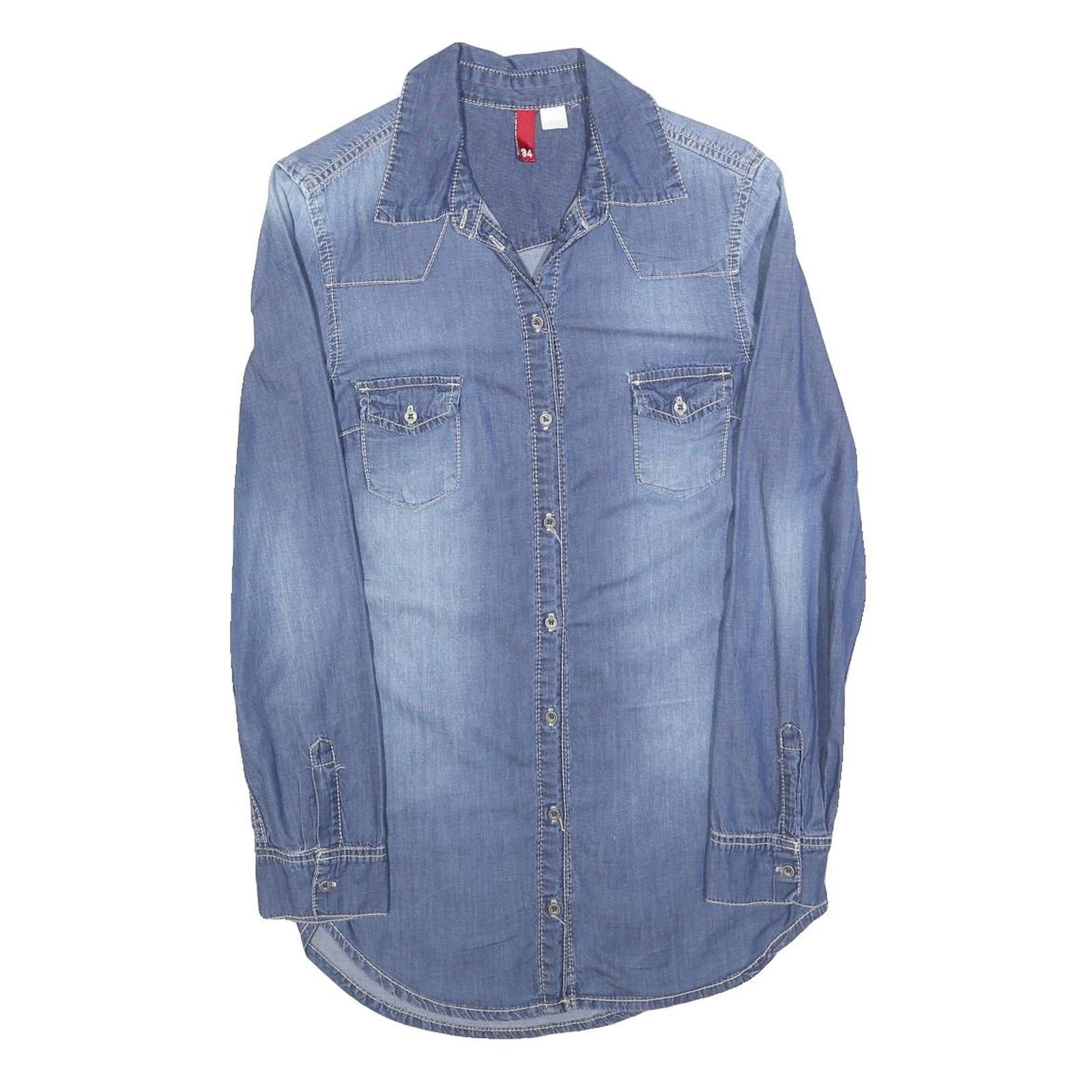 Buy Womens Blue Denim Shirt S Casual Button-Down Long Sleeve Cotton Blend Refurbished - $23.39 Womens Blue Denim Shirt S Casual Button-Down Long Sleeve Cotton Blend Refurbished - N/A refurbished available on Cerqular