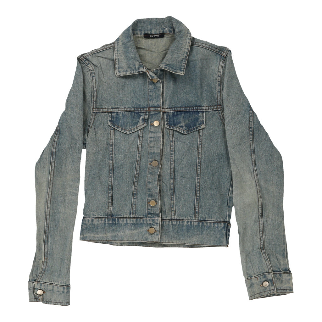 Buy Y2K Extyn Denim Jacket - Small Light Wash Cotton Refurbished - $26.79 Y2K Extyn Denim Jacket - Small Light Wash Cotton Refurbished - Thrifted (note: this is a term often used to describe second- refurbished available on Cerqular