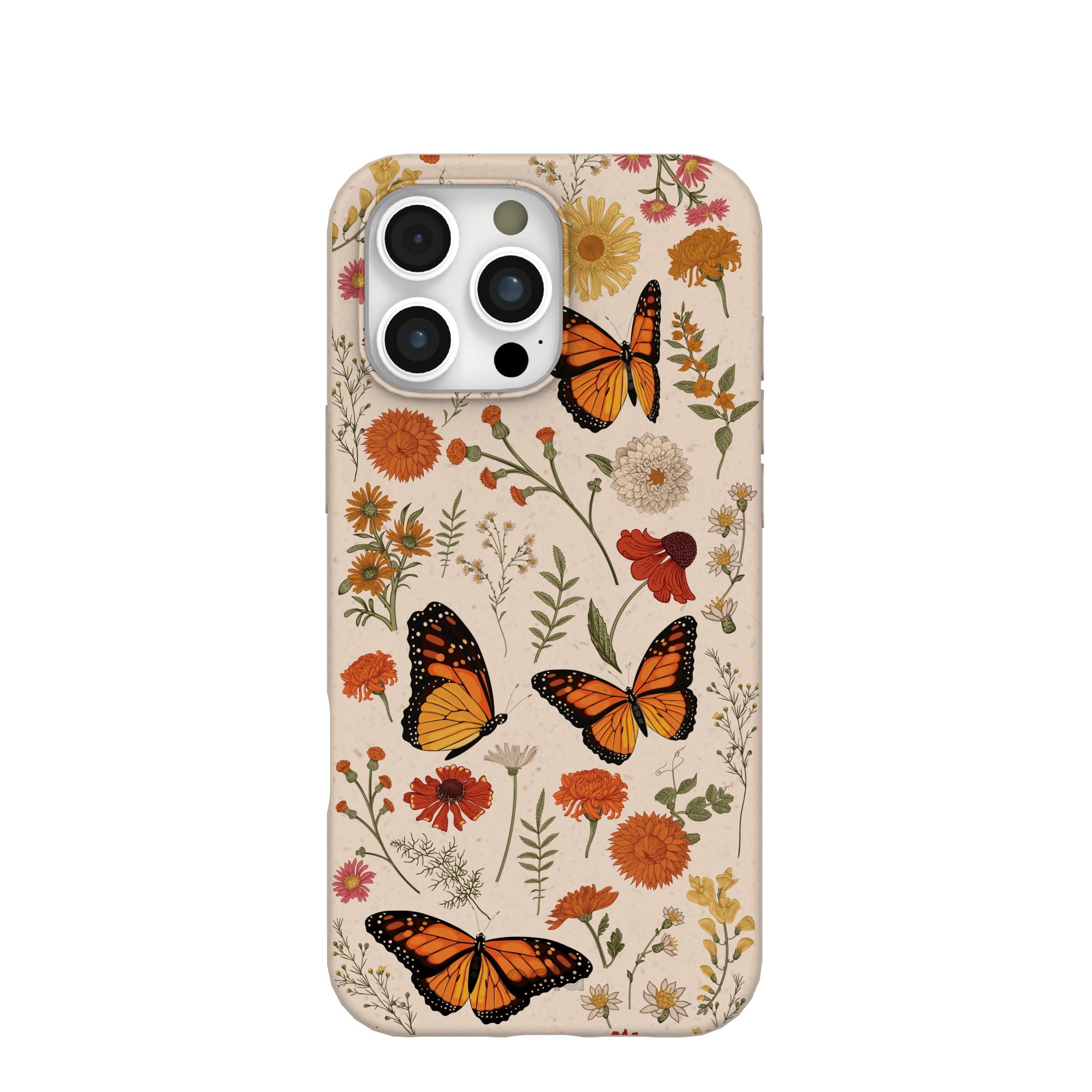 Seashell Monarch Butterfly iPhone 16 Pro Max Case Refurbished - Pela Case refurbished available on Cerqular