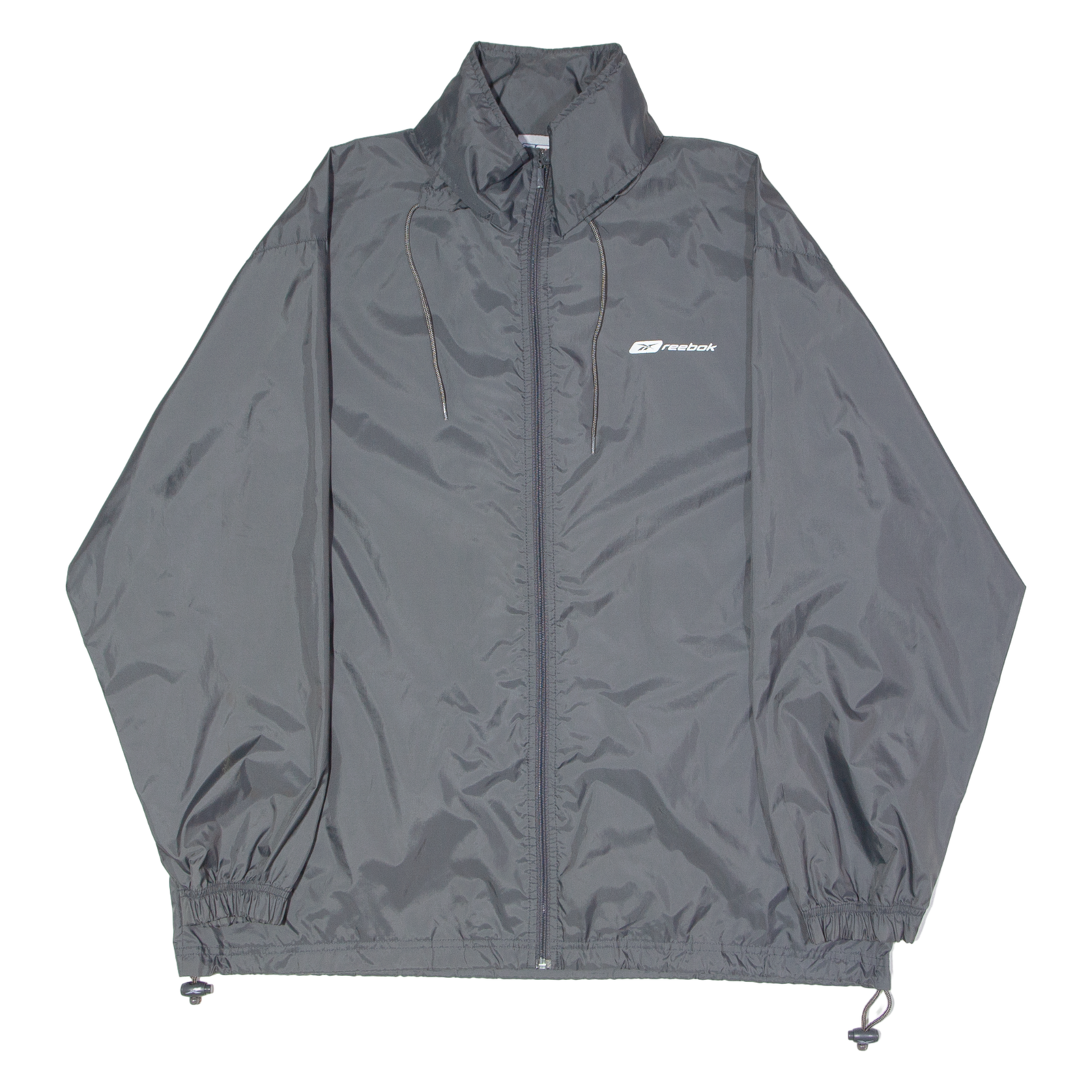 REEBOK Mens Rain Jacket Grey Nylon Hooded M Refurbished - N/A refurbished available on Cerqular