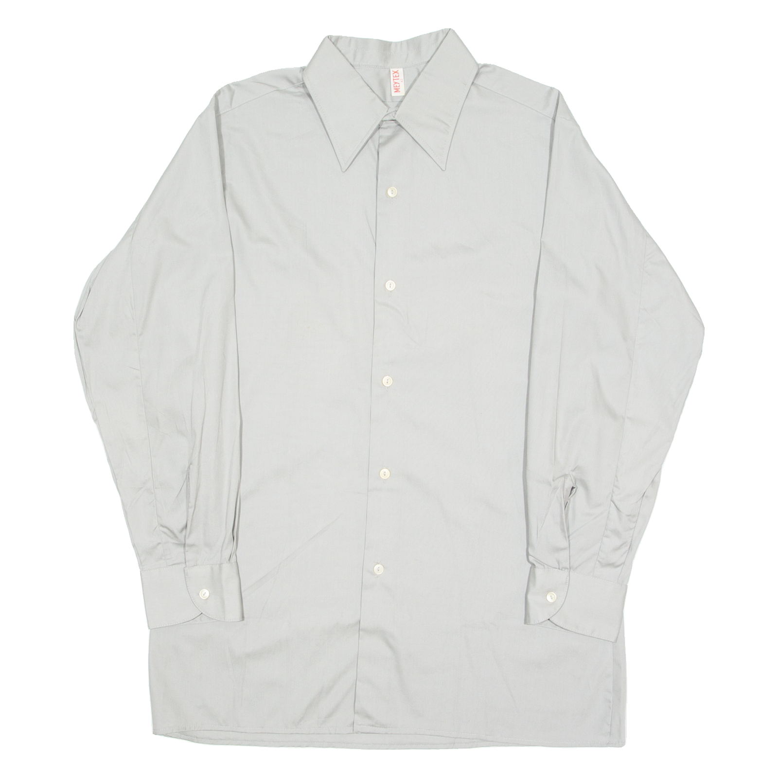 MEYTEX Mens Plain Shirt Grey Long Sleeve L Refurbished - N/A refurbished available on Cerqular