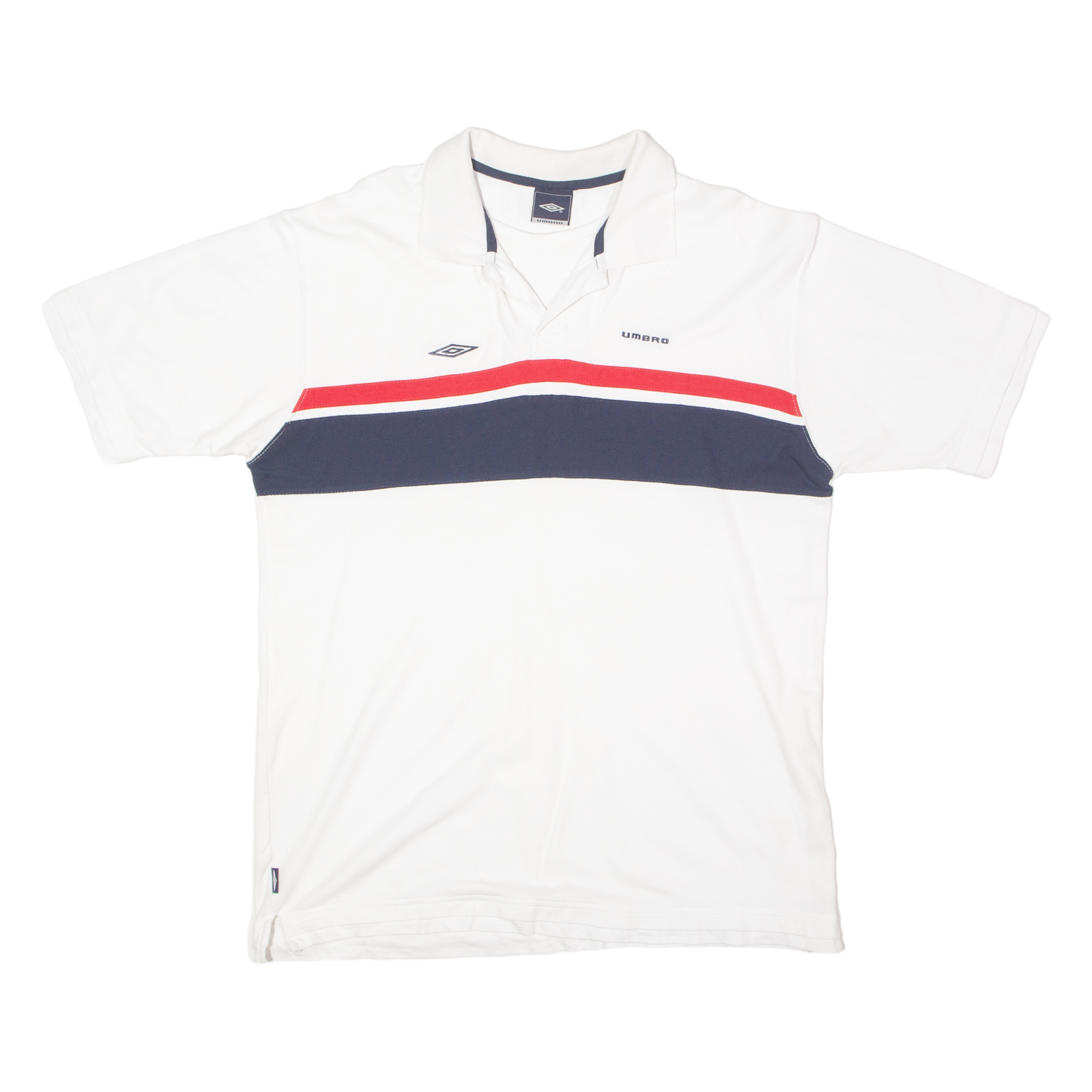 UMBRO Mens Polo Shirt White Striped XL Refurbished - N/A refurbished available on Cerqular