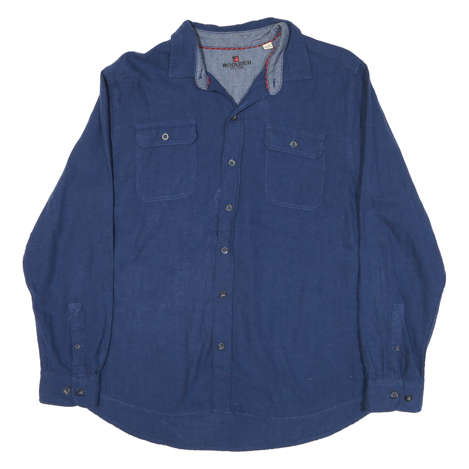 WOOLRICH Mens Blue Cotton Blend Shirt XL Casual Classic Long Sleeve Button Refurbished - N/A refurbished available on Cerqular