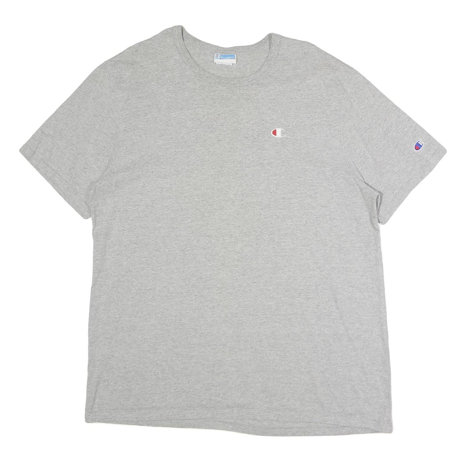 CHAMPION Mens Grey Crew Neck Short Sleeve T-Shirt L Classic Cotton Logo Refurbished - N/A refurbished available on Cerqular