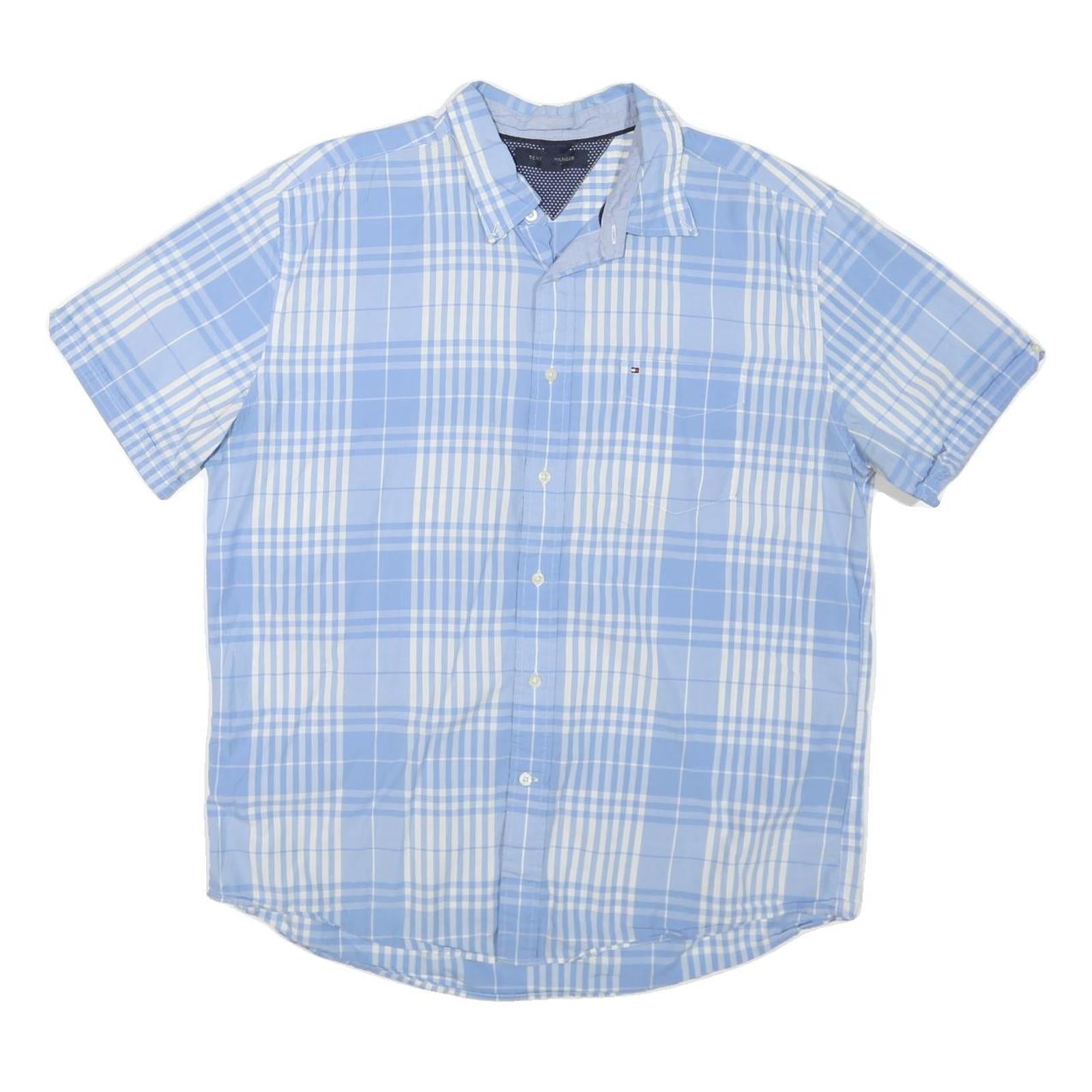 Buy TOMMY HILFIGER Mens Blue & White Check Shirt XL Short Sleeve Casual Summer Refurbished - $35.09 TOMMY HILFIGER Mens Blue & White Check Shirt XL Short Sleeve Casual Summer Refurbished - N/A refurbished available on Cerqular