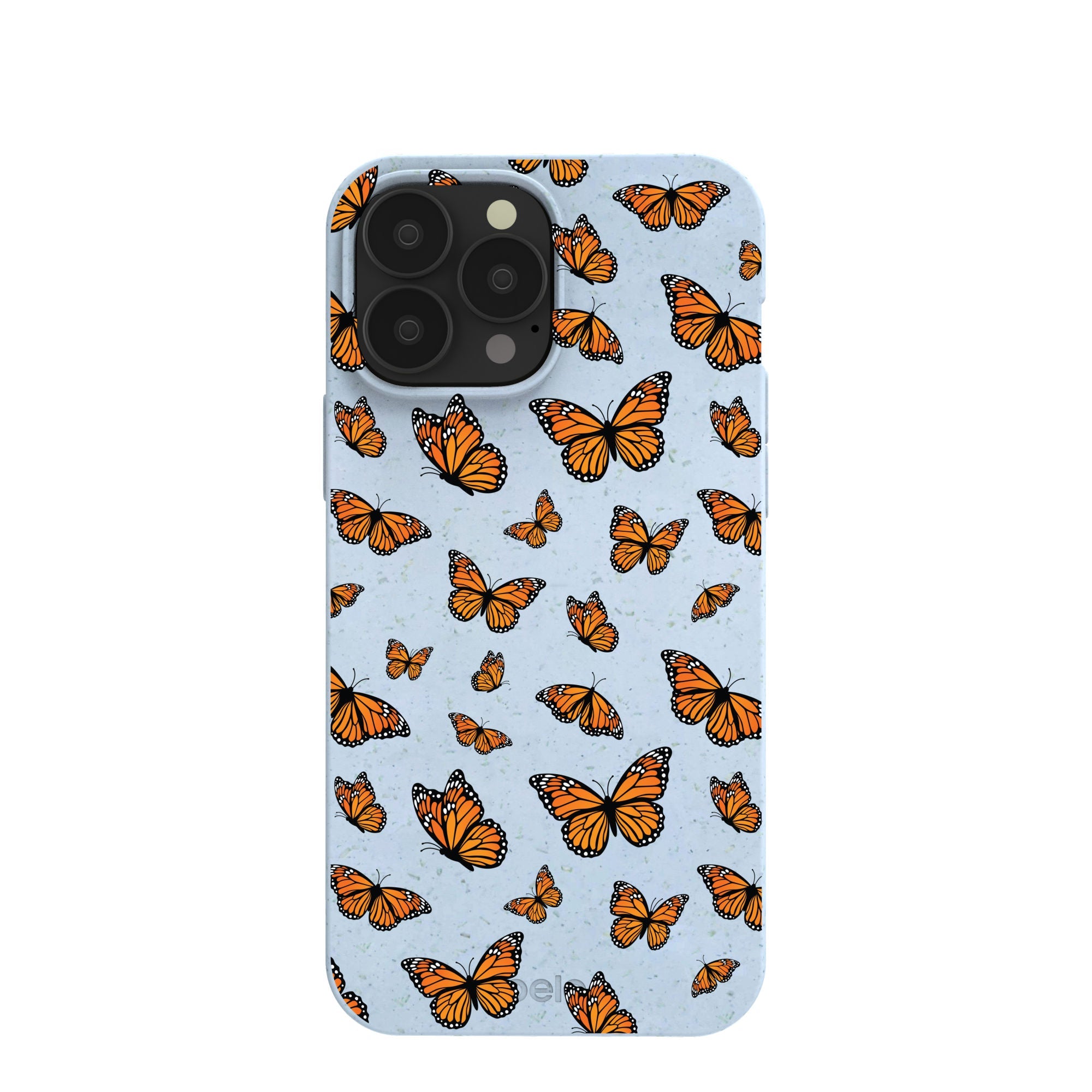 Powder Blue Monarchs in flight iPhone 13 Pro Max Case Refurbished - Pela Case refurbished available on Cerqular