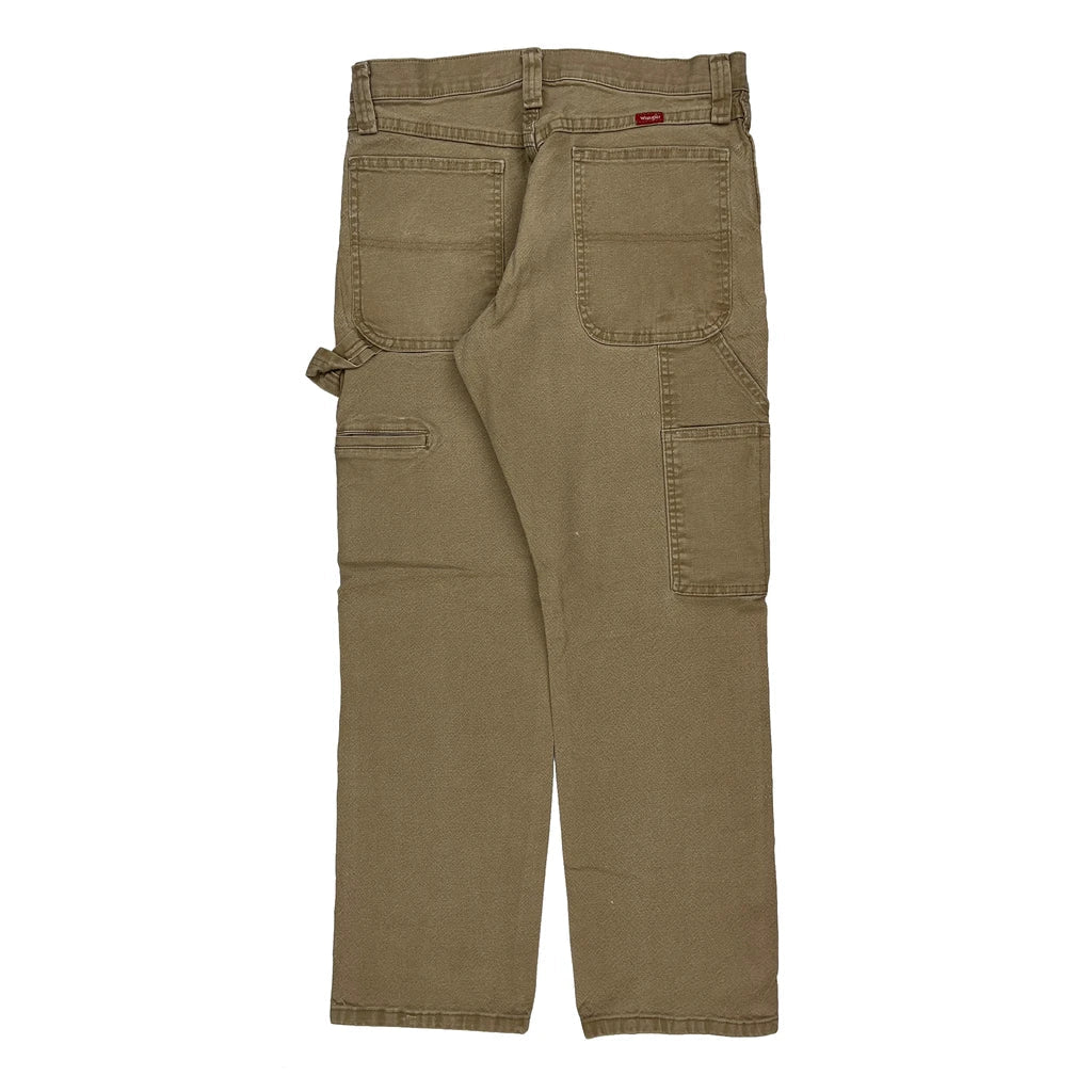 Wrangler Carpenter Trousers - 32W 30L Brown Cotton Refurbished - Thrifted (note: this is a term often used to describe second- refurbished available on Cerqular