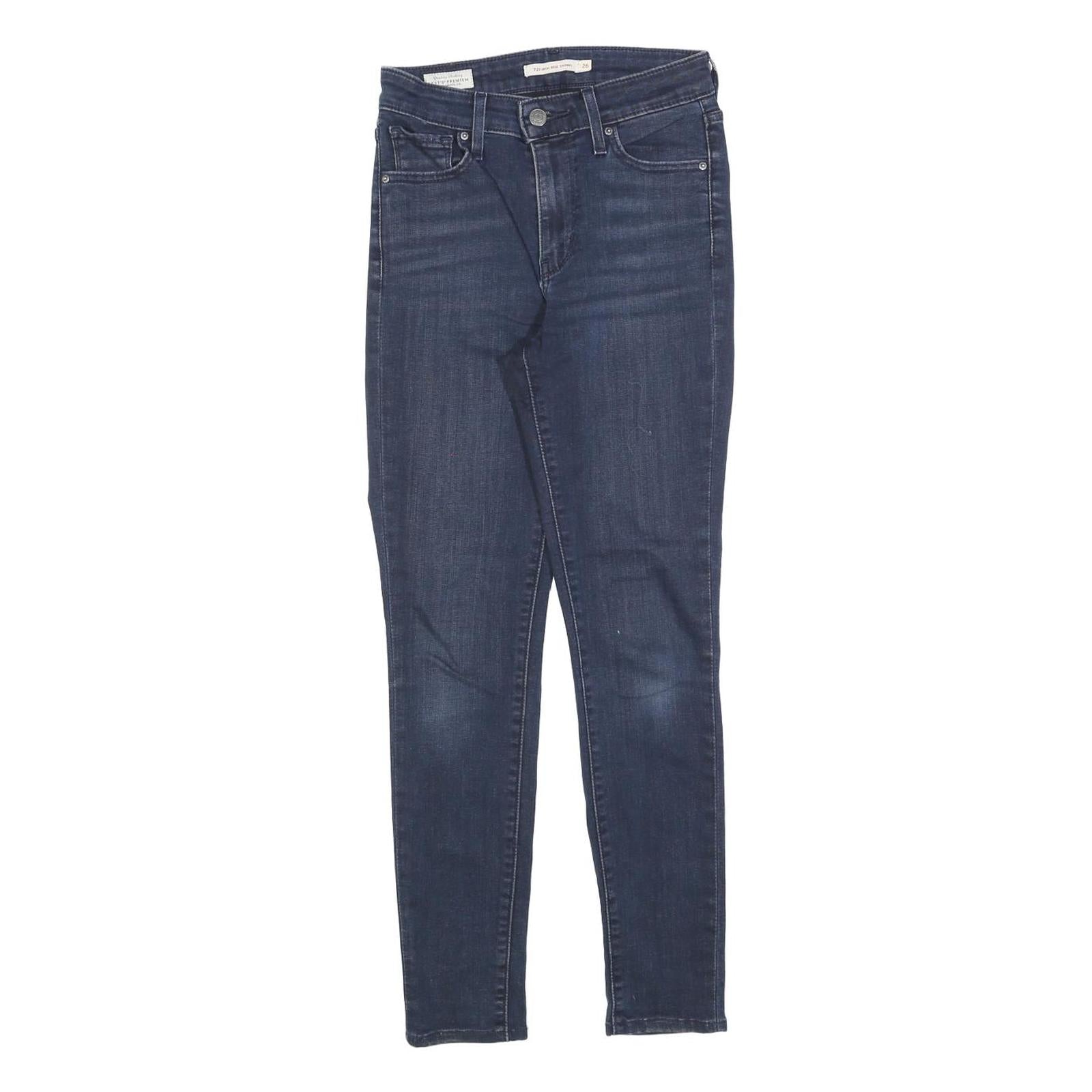 LEVI'S 721 Womens Jeans Blue Slim Skinny Denim Medium W26 L27 Stretch Refurbished - N/A refurbished available on Cerqular
