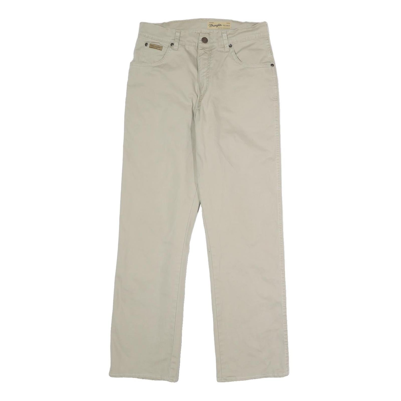 WRANGLER Mens Relaxed Beige Cotton Blend Trousers W30 L29 Zip Closure Refurbished - N/A refurbished available on Cerqular