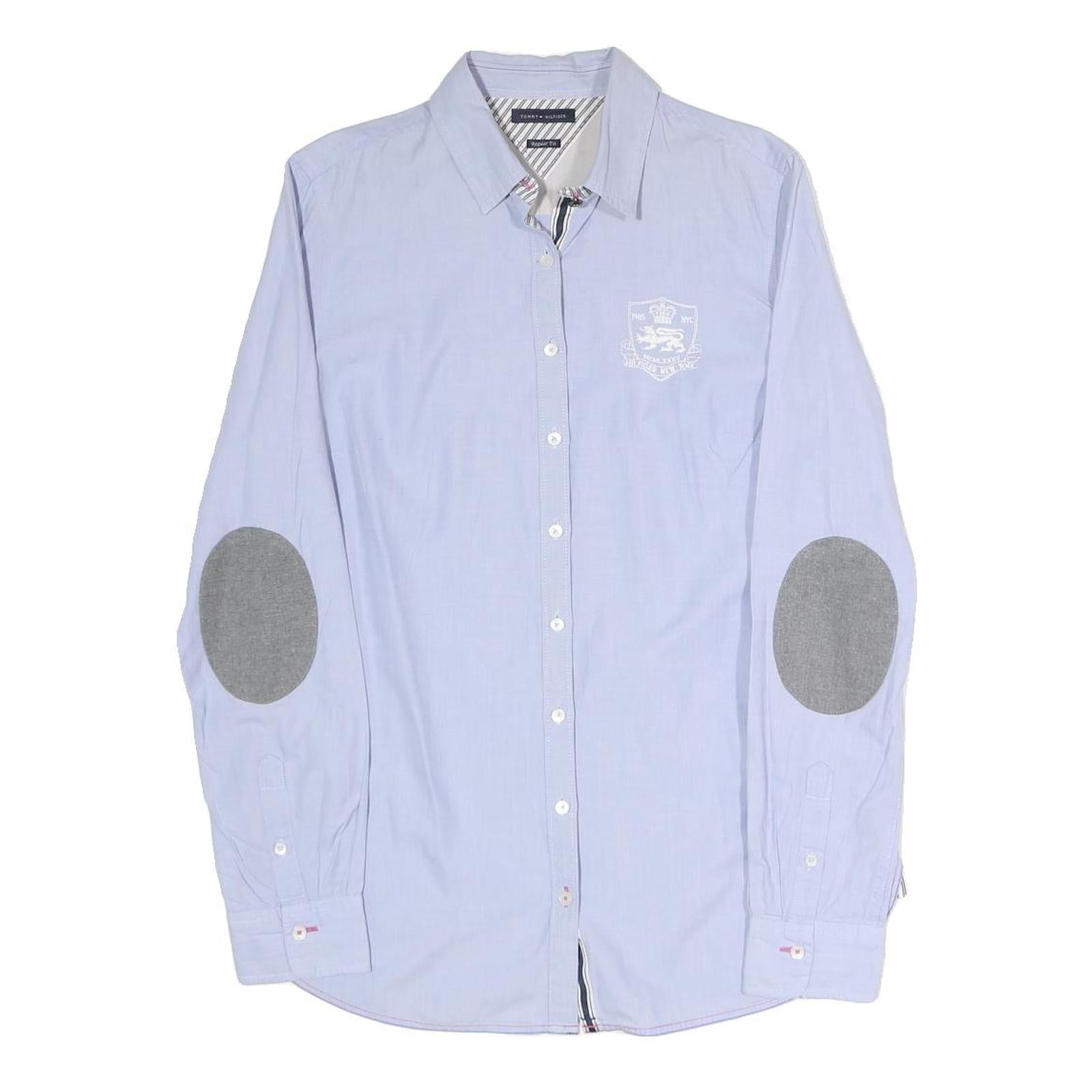 TOMMY HILFIGER Womens Blue Shirt Long Sleeve Collared M Cotton Blend Classic Refurbished - N/A refurbished available on Cerqular