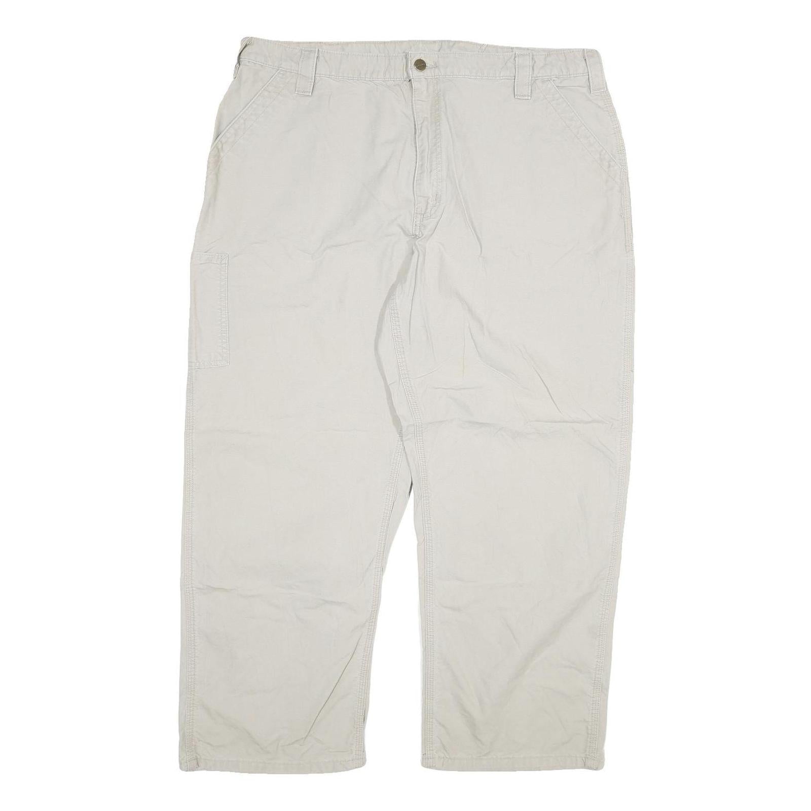 CARHARTT Mens Cotton Blend Beige Relaxed Straight Trousers W40 L28 Workwear Refurbished - N/A refurbished available on Cerqular