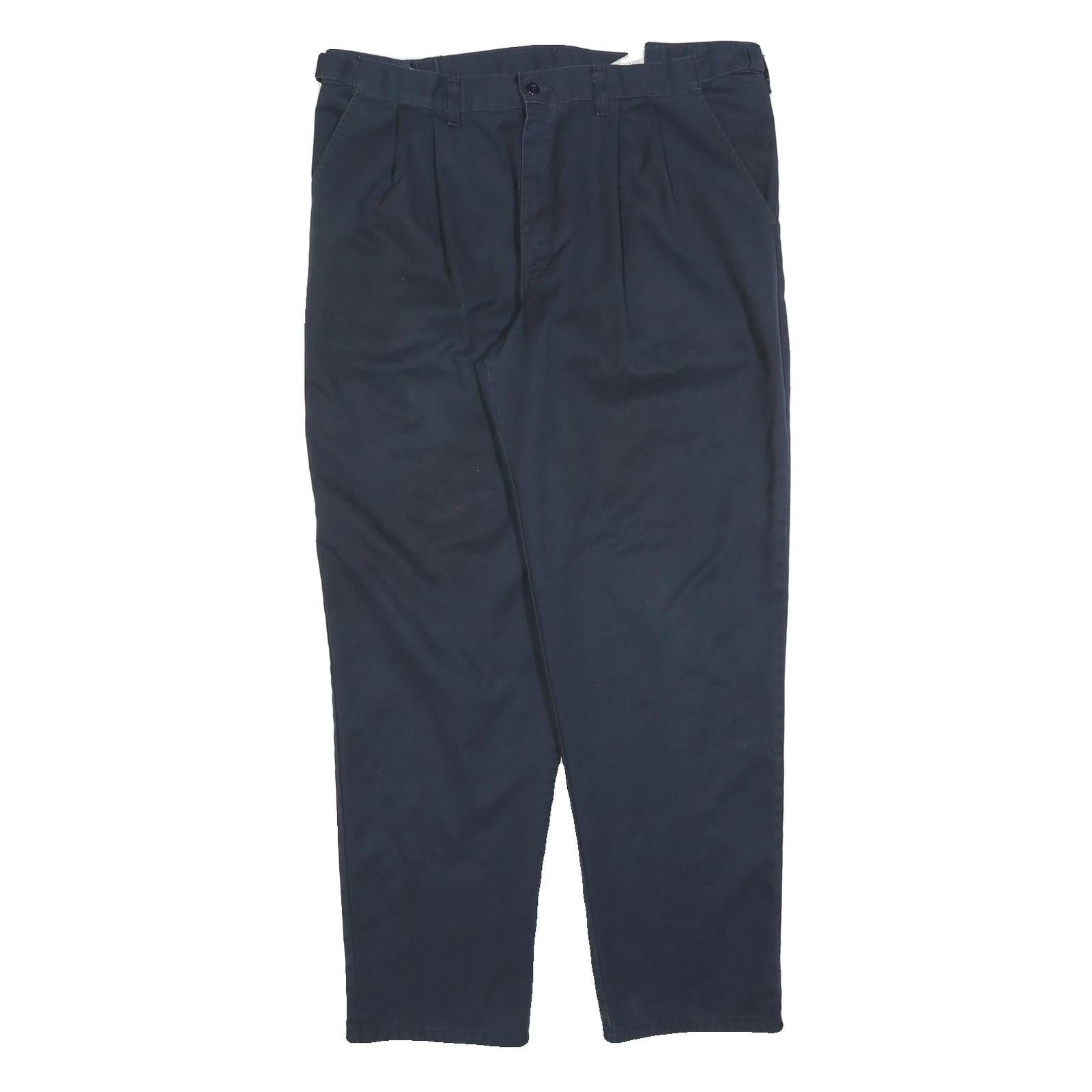 DICKIES Mens Cotton Blend Navy Regular Fit Straight Leg Trousers W38 L30 Refurbished - N/A refurbished available on Cerqular