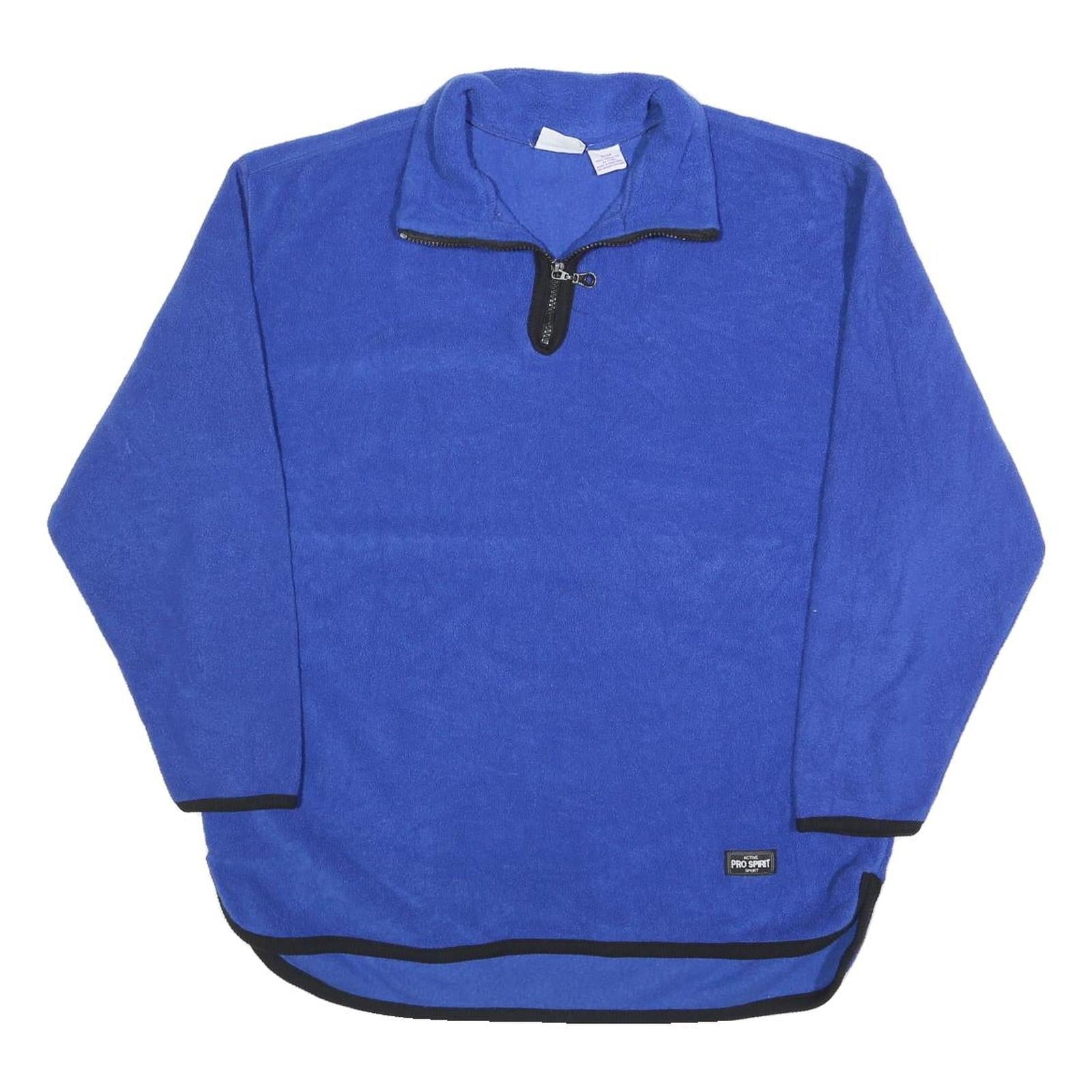 PRO SPIRIT Mens Blue Plain Pullover Pattern Quarter Zip Regular M Jumper Refurbished - N/A refurbished available on Cerqular