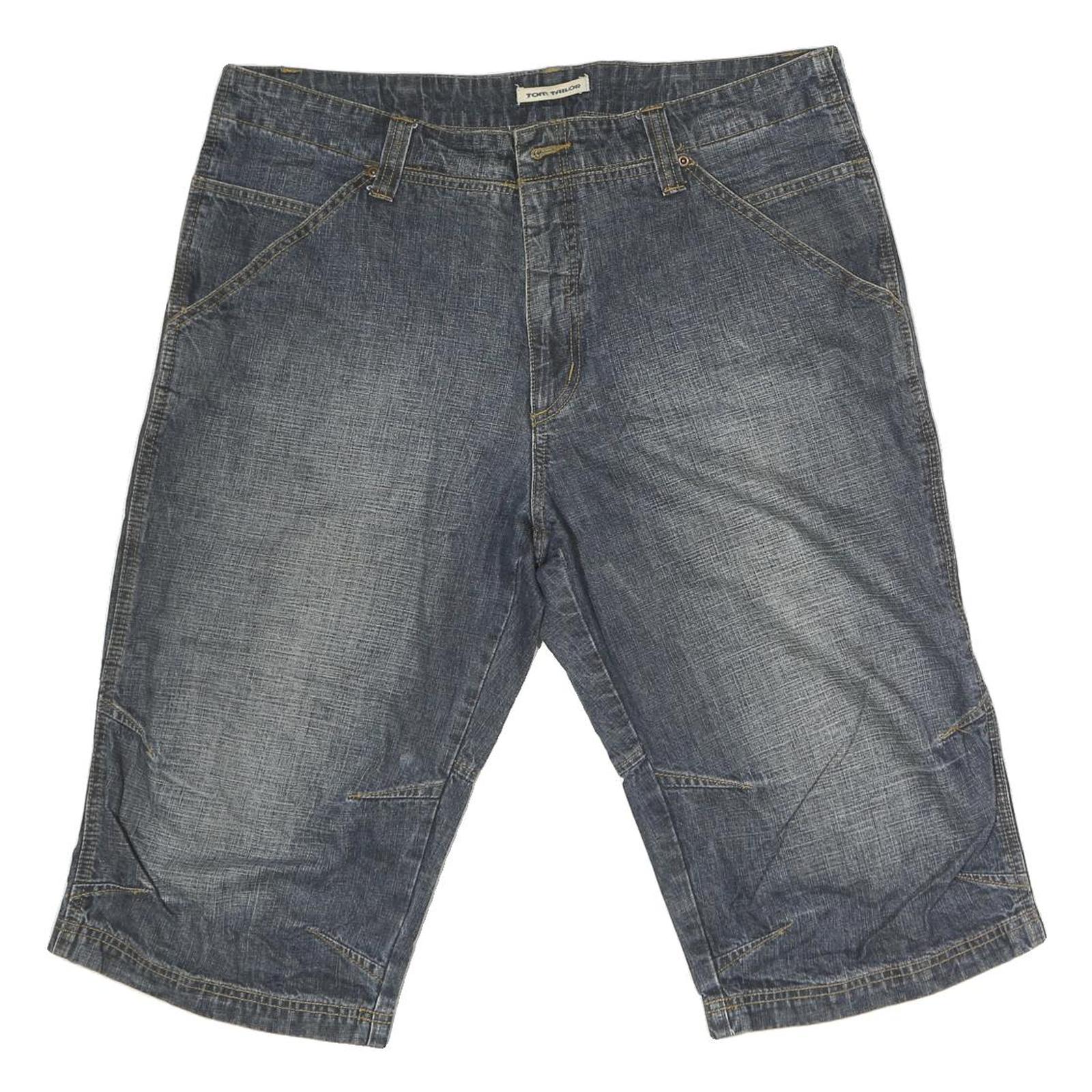 TOM TAILOR Mens Shorts Blue Denim Casual L W38 Cotton Comfort Refurbished - N/A refurbished available on Cerqular