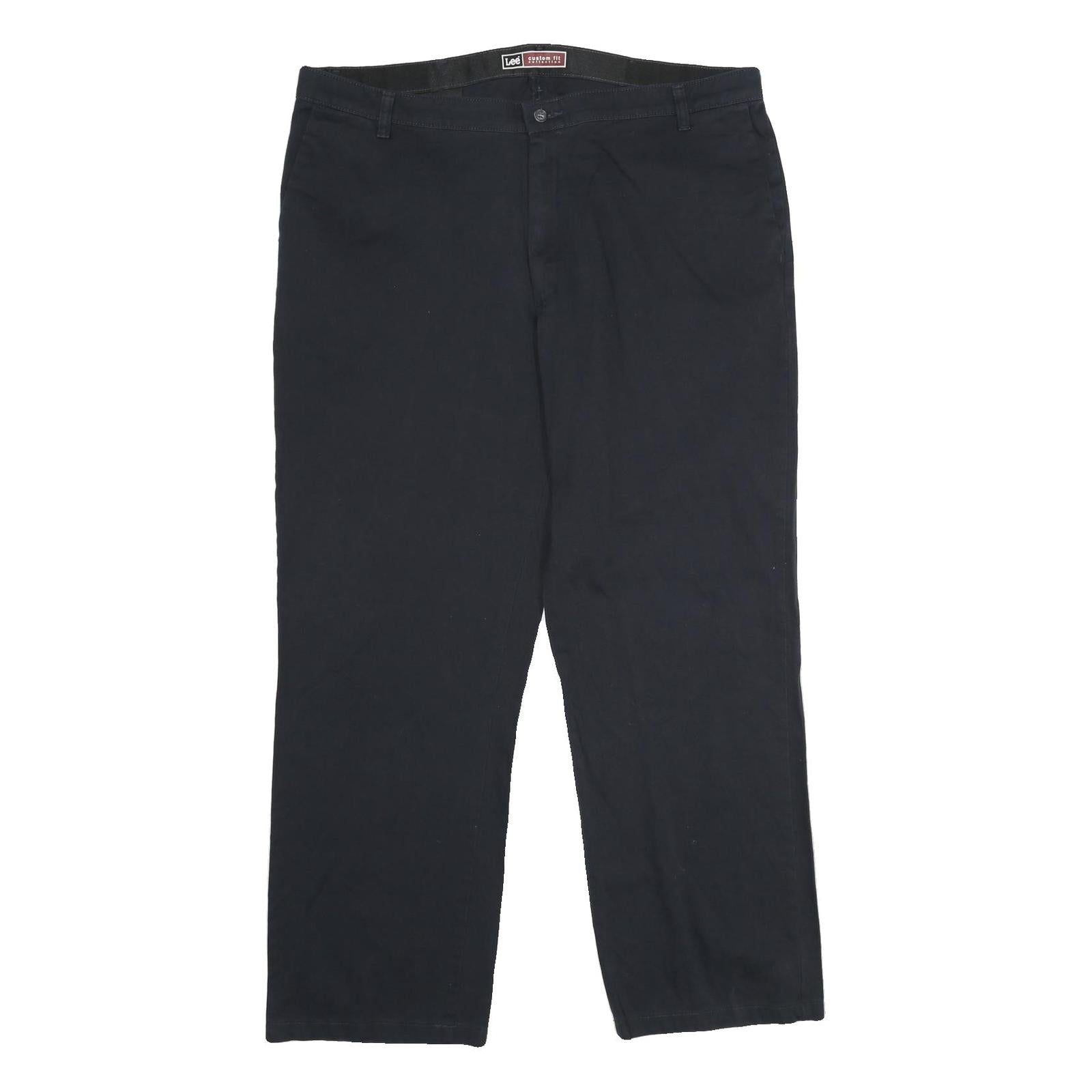 LEE Mens Cotton Blend Black Relaxed Straight Trousers W40 L32 Casual Workwear Refurbished - N/A refurbished available on Cerqular