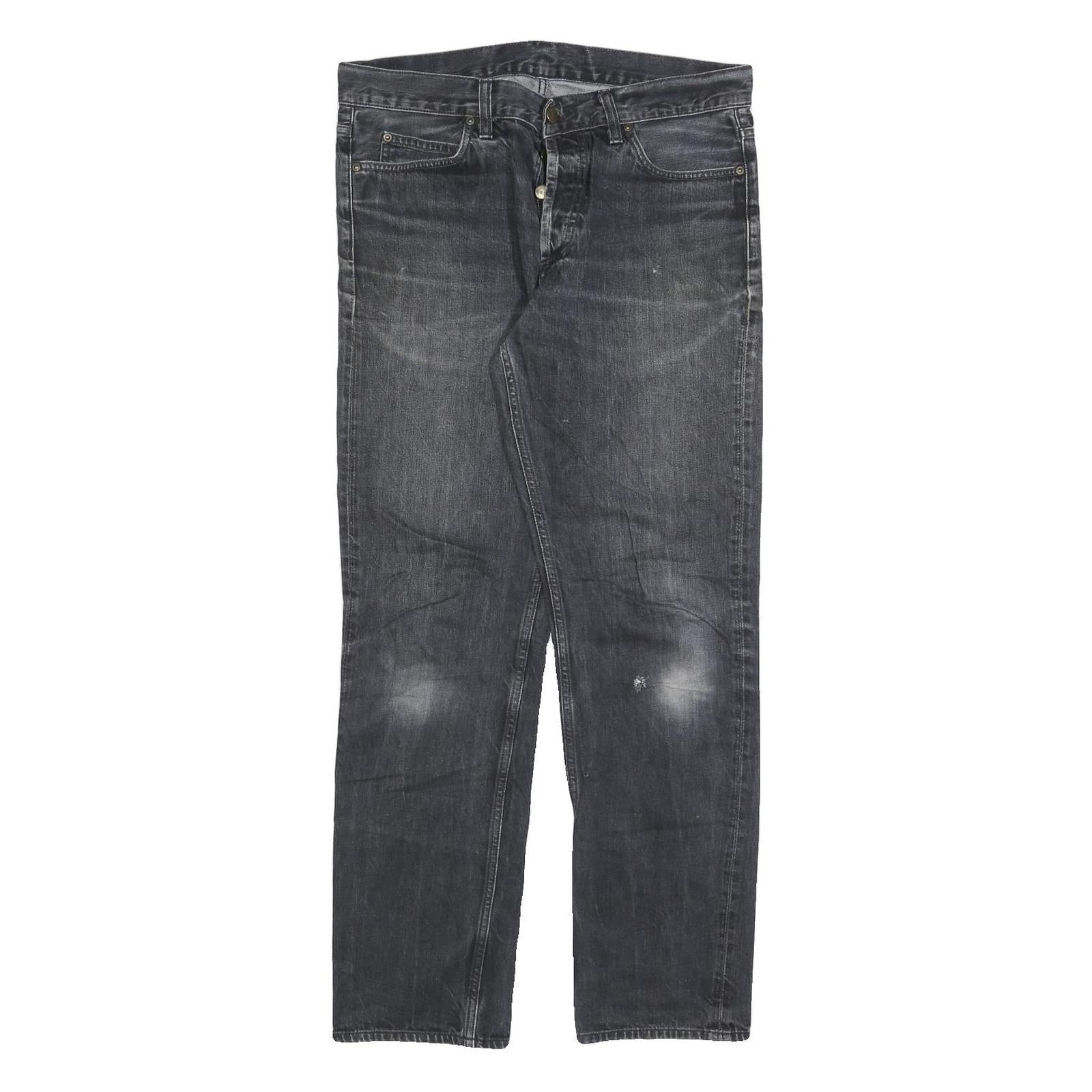 CARHARTT Mens Black Regular Fit Straight Leg Denim Cotton Blend Medium W32 L30 Refurbished - N/A refurbished available on Cerqular
