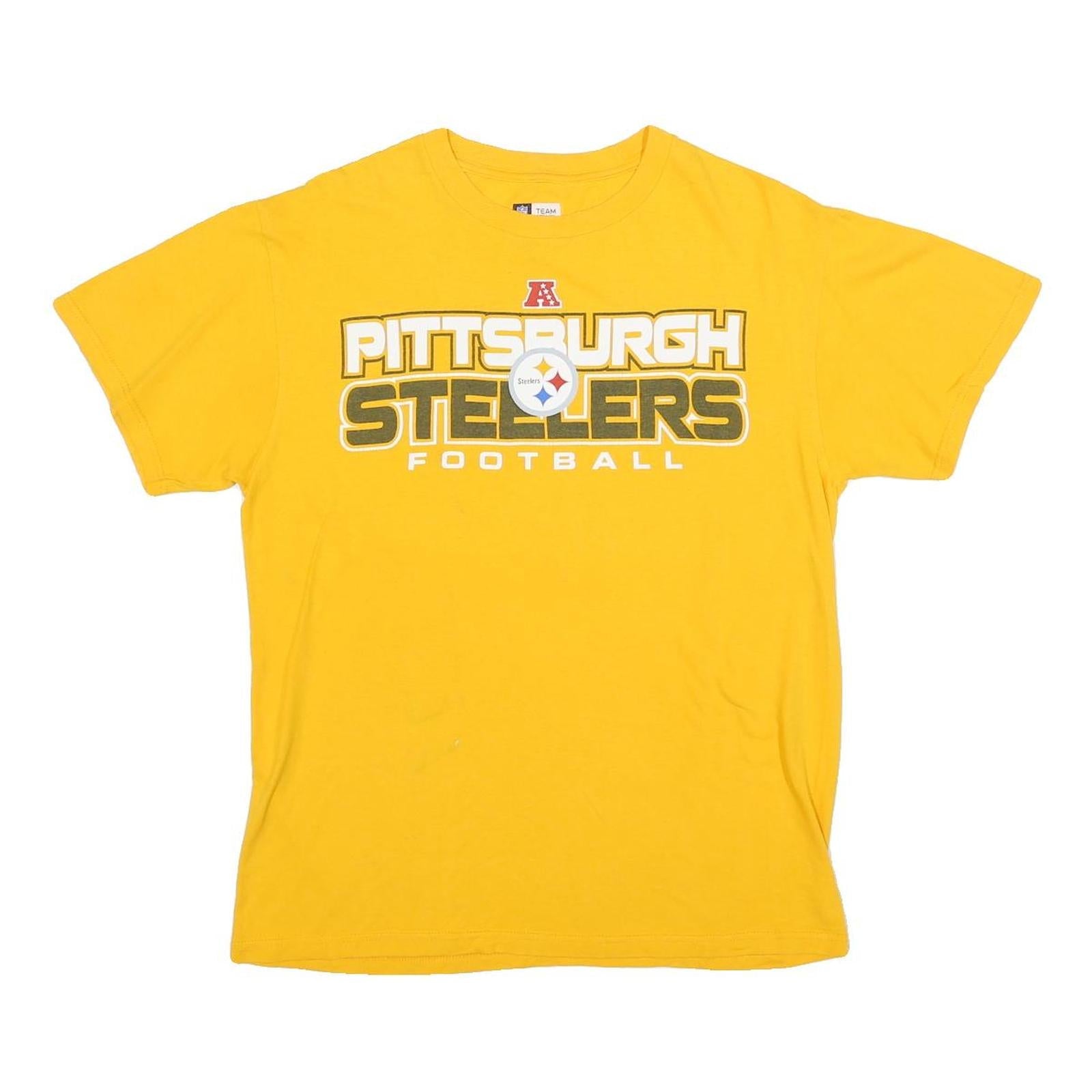 NFL Mens Yellow Pittsburgh Steelers Football Graphic T-Shirt M Crew Neck Short Refurbished - N/A refurbished available on Cerqular