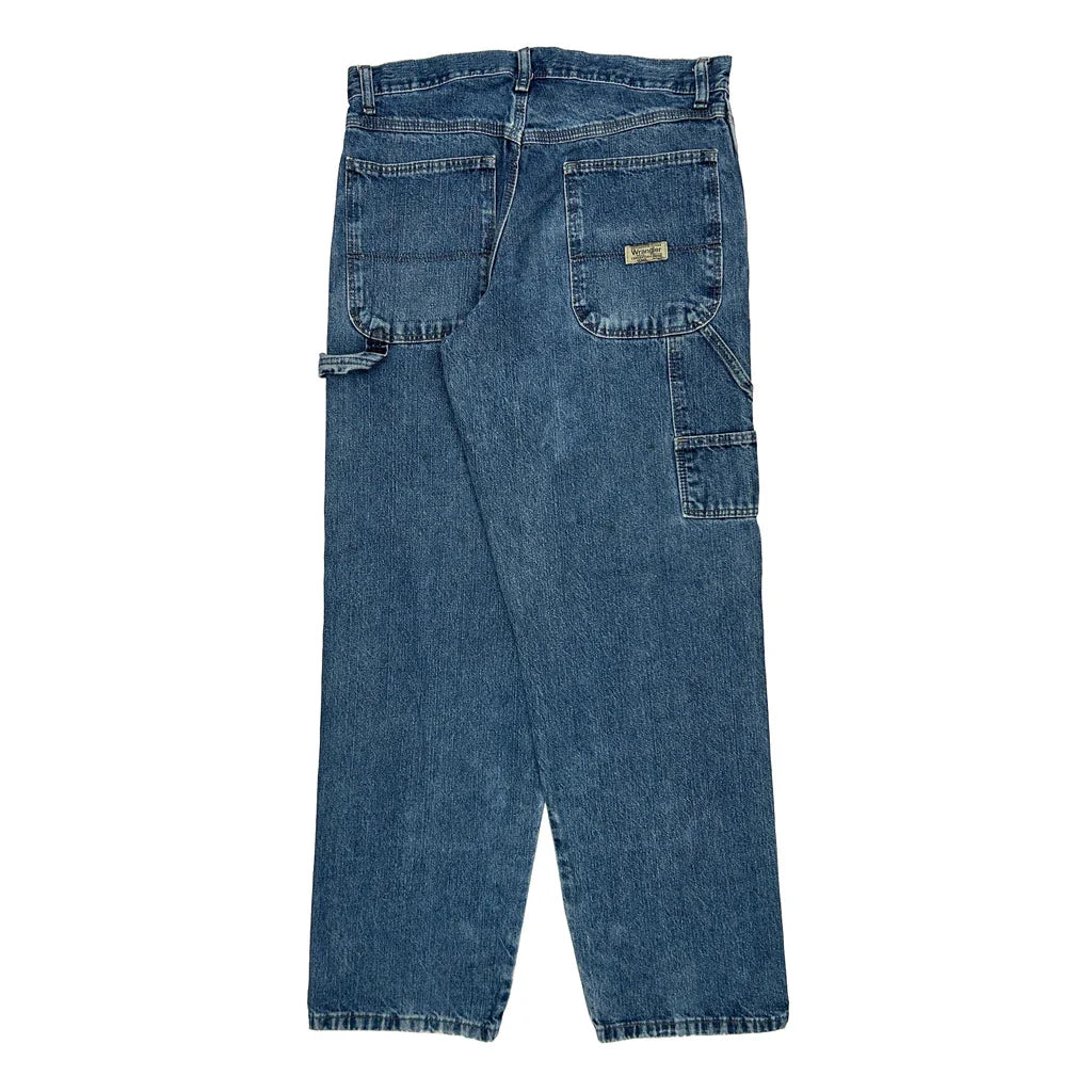 Wrangler Carpenter Jeans - 30W 30L Blue Cotton Refurbished - Thrifted (note: this is a term often used to describe second- refurbished available on Cerqular