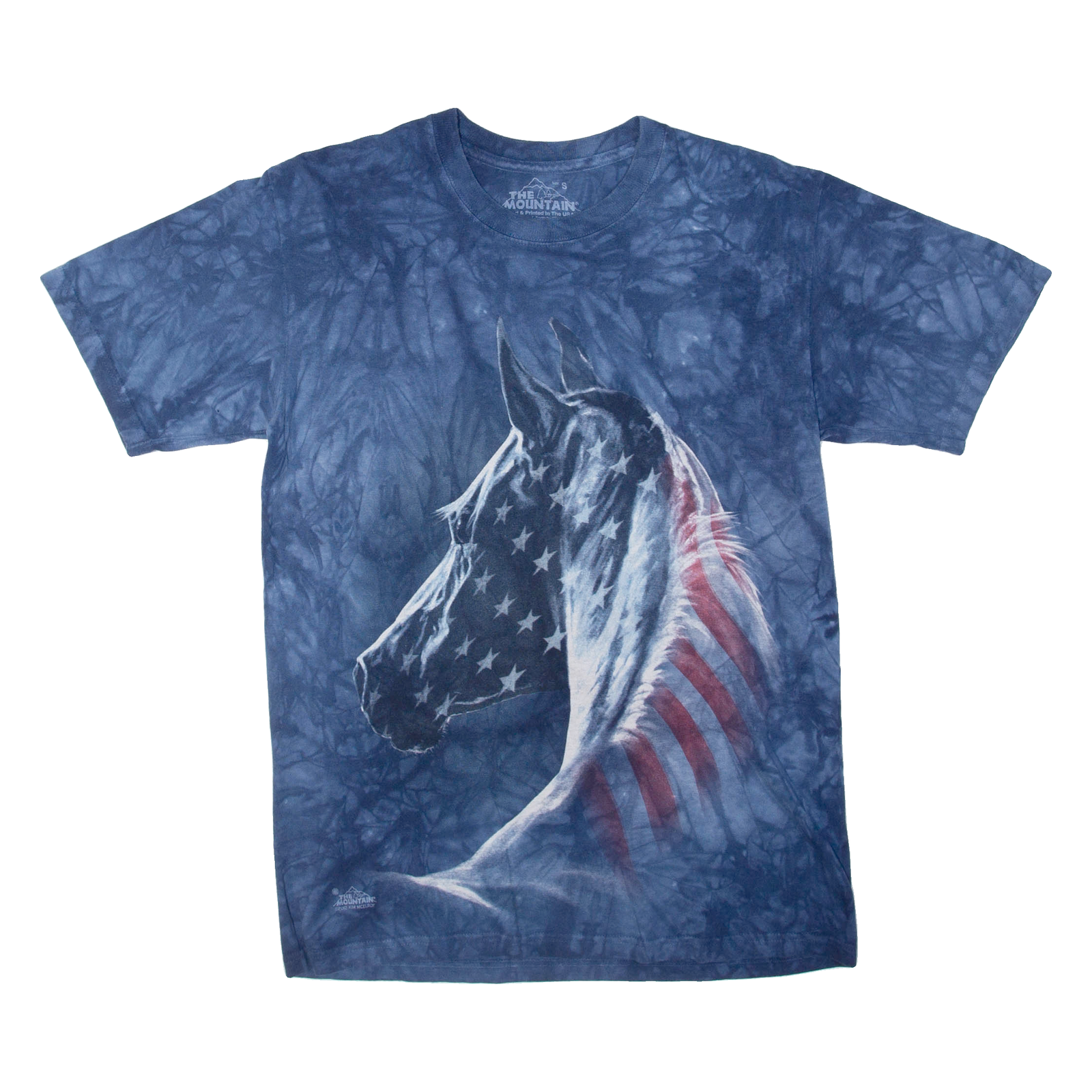 THE MOUNTAIN Horse Mens T-Shirt Blue USA S Refurbished - N/A refurbished available on Cerqular