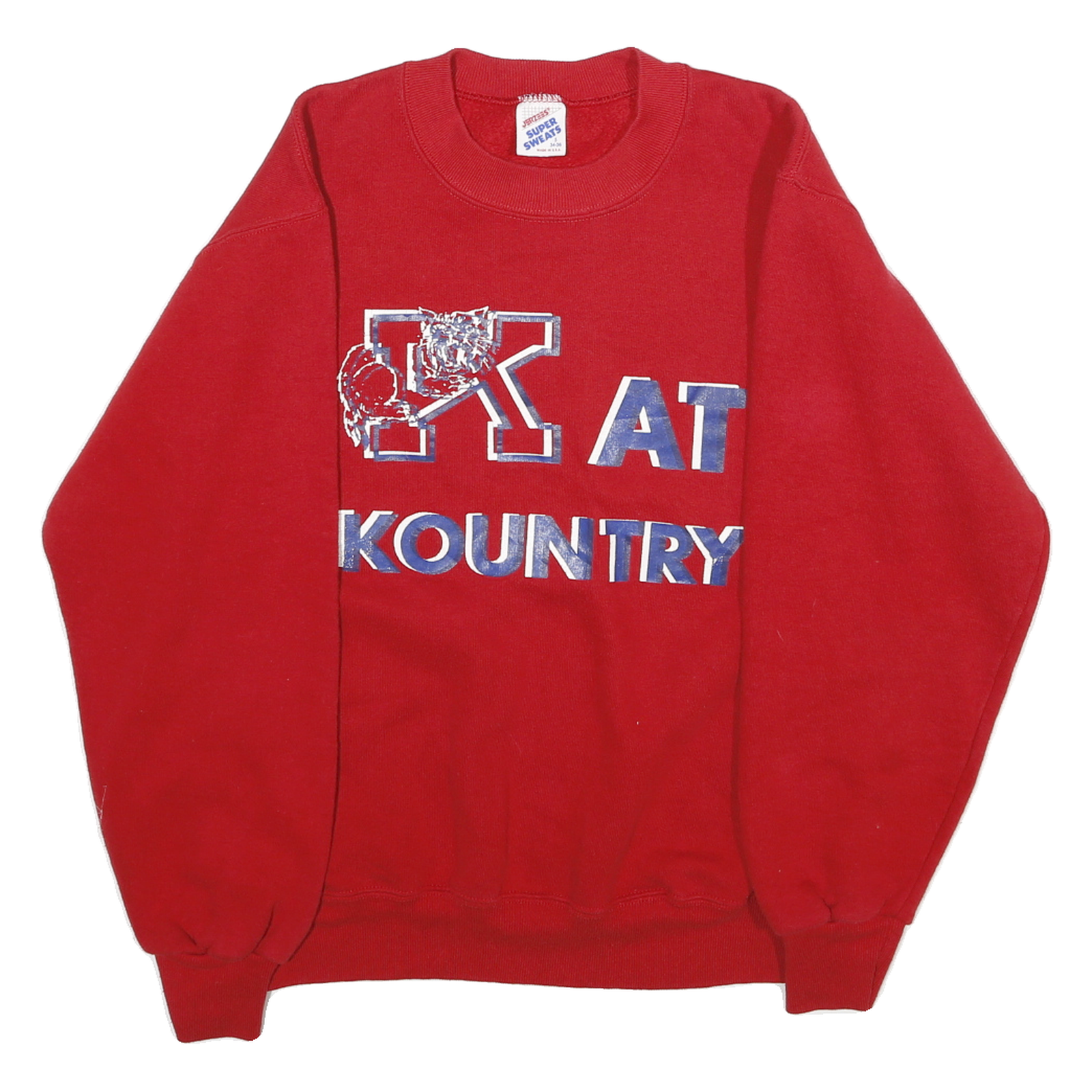 JERZEES Mens Red K At Kountry Crew Neck S Cotton Blend Pullover Sweatshirt Refurbished - N/A refurbished available on Cerqular