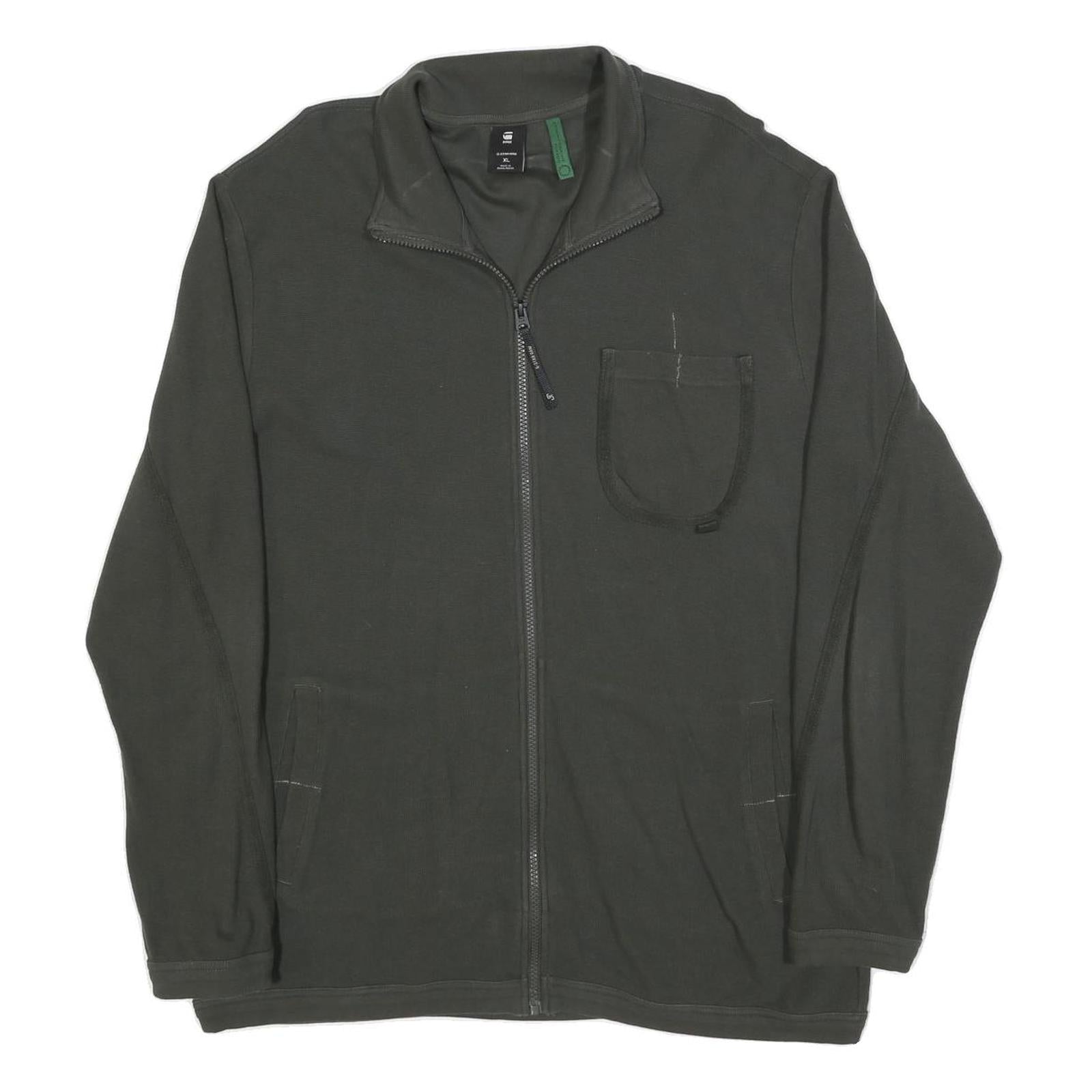 G-STAR Mens Green Cotton Blend Jacket XL Casual Zip Front Pocket Style Refurbished - N/A refurbished available on Cerqular