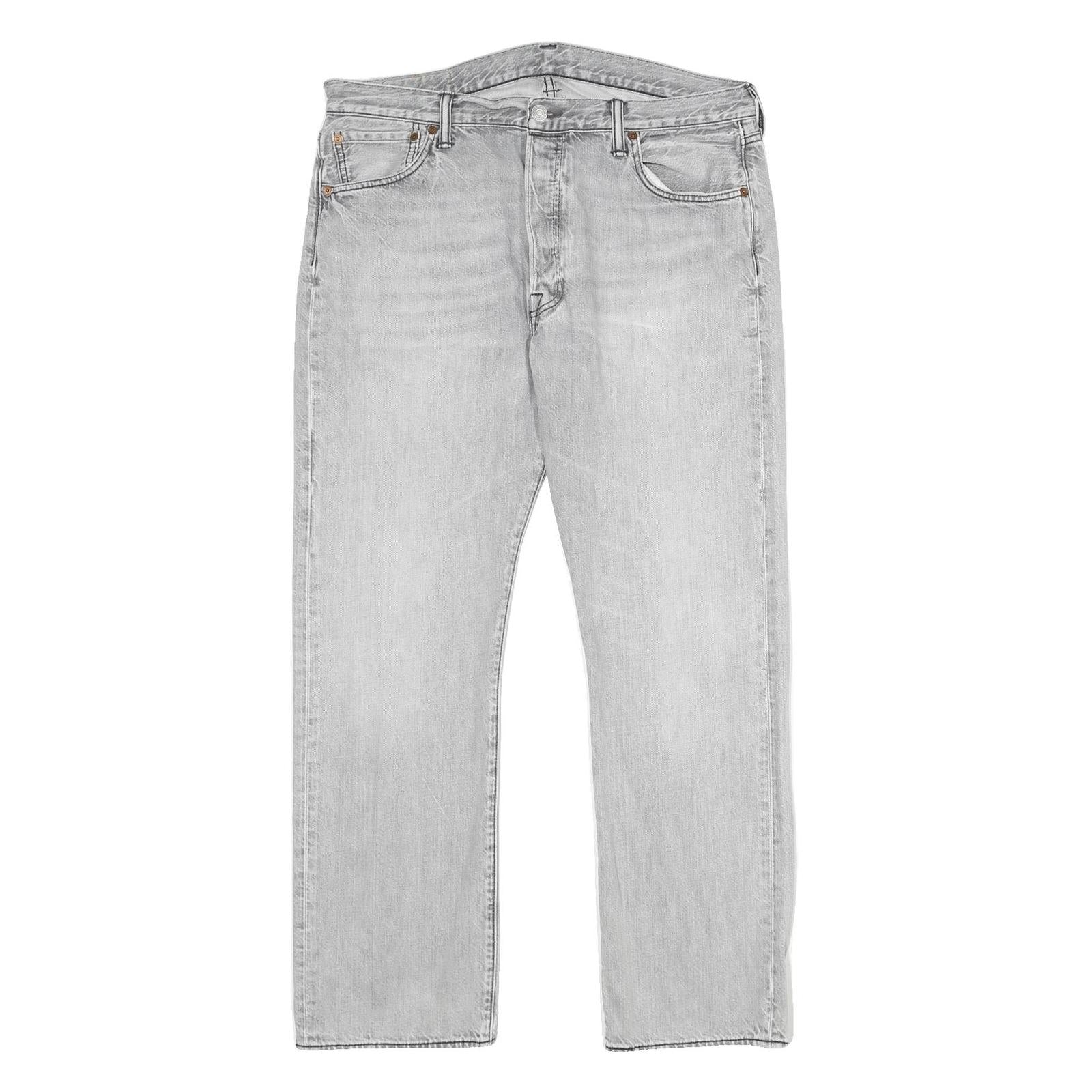 LEVI'S 501 Mens Jeans Blue Classic Straight Denim Light W36 L30 Button Closure Refurbished - N/A refurbished available on Cerqular