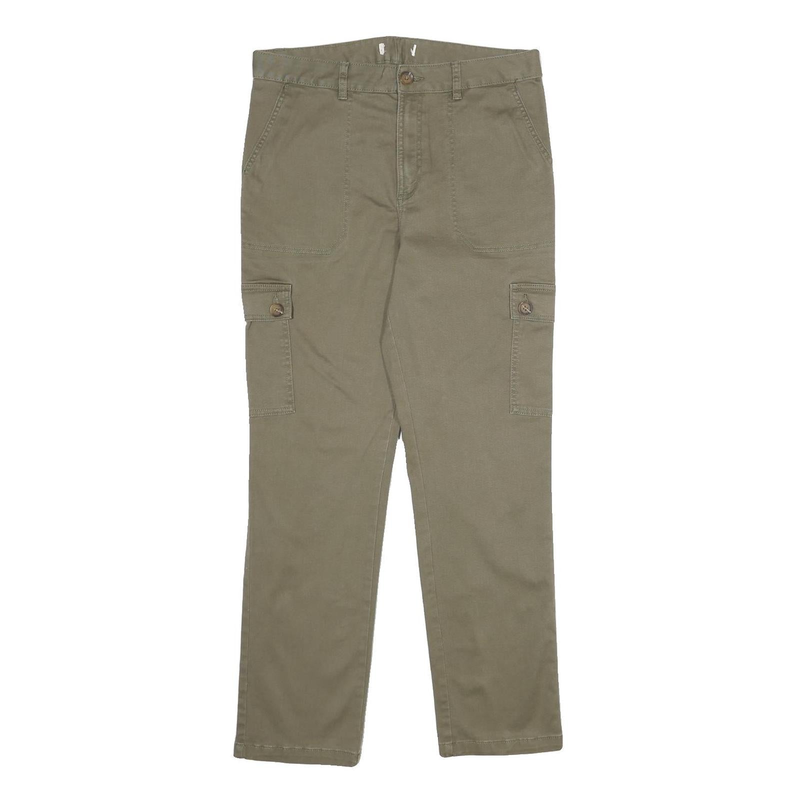 Mens Cotton Blend Regular Fit Cargo Trousers Beige W30 L30 Casual Workwear Refurbished - N/A refurbished available on Cerqular