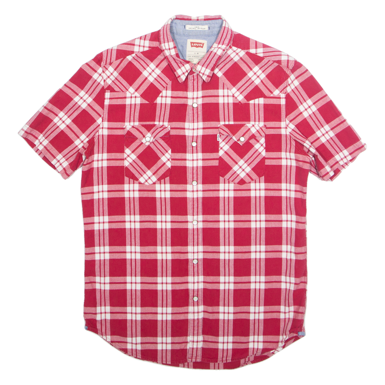 LEVI'S Slim Fit Mens Shirt Red Check L Refurbished - N/A refurbished available on Cerqular