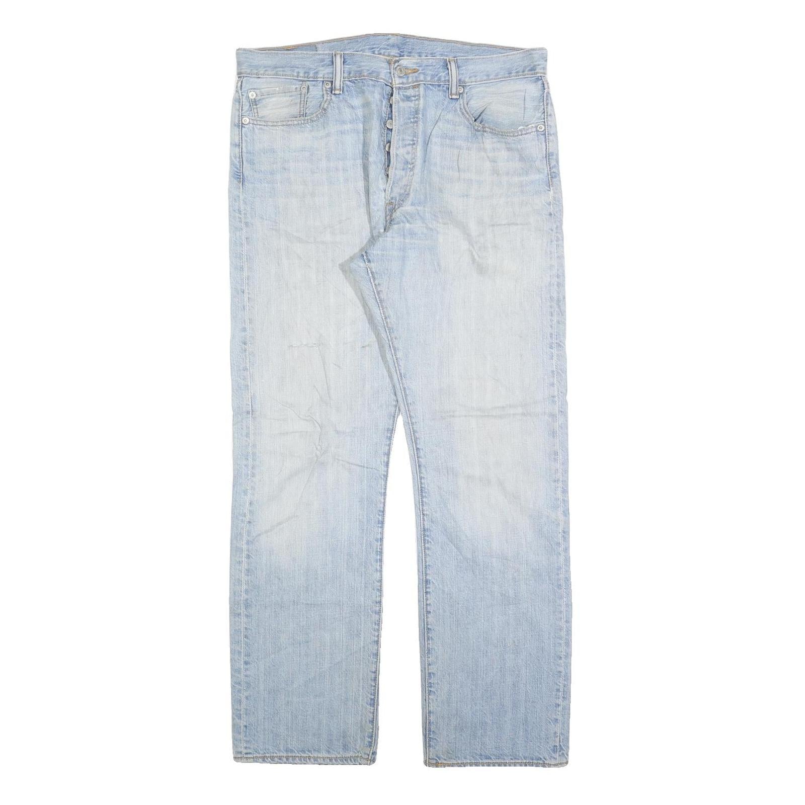 LEVI'S 501 Mens Jeans Blue Regular Straight Denim Light W34 L30 Classic Button Refurbished - N/A refurbished available on Cerqular